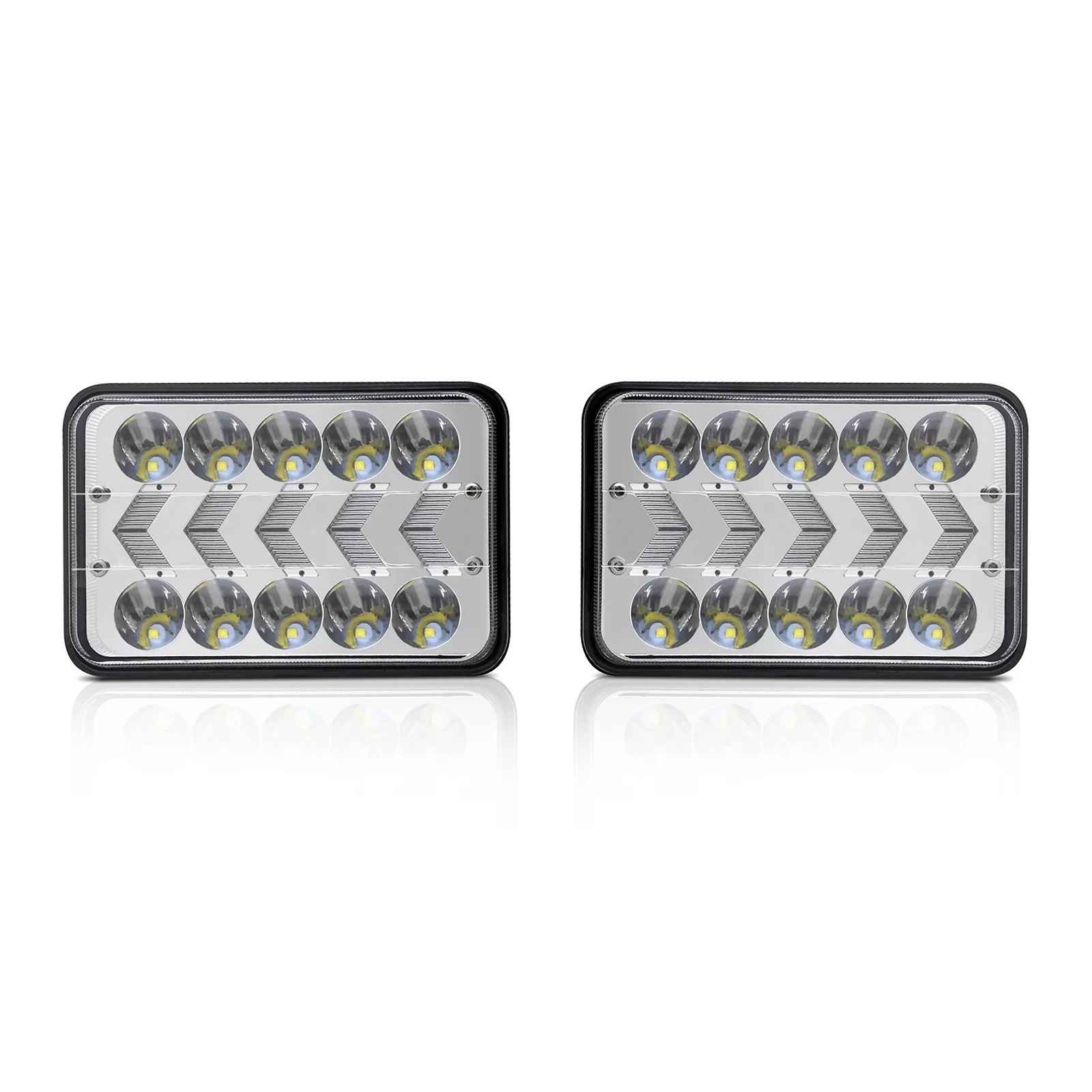 ametoys 2 Pack Car Headlights 5inch Headlamp with White HighLow Beam Amber Arrow Dynamic Sequential Turn Signal Replacement for  Wrangler