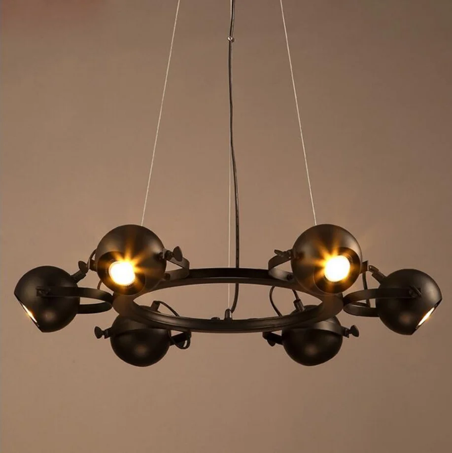 KPIBEST 6-Light Black Farmhouse Chandelier, 25.6