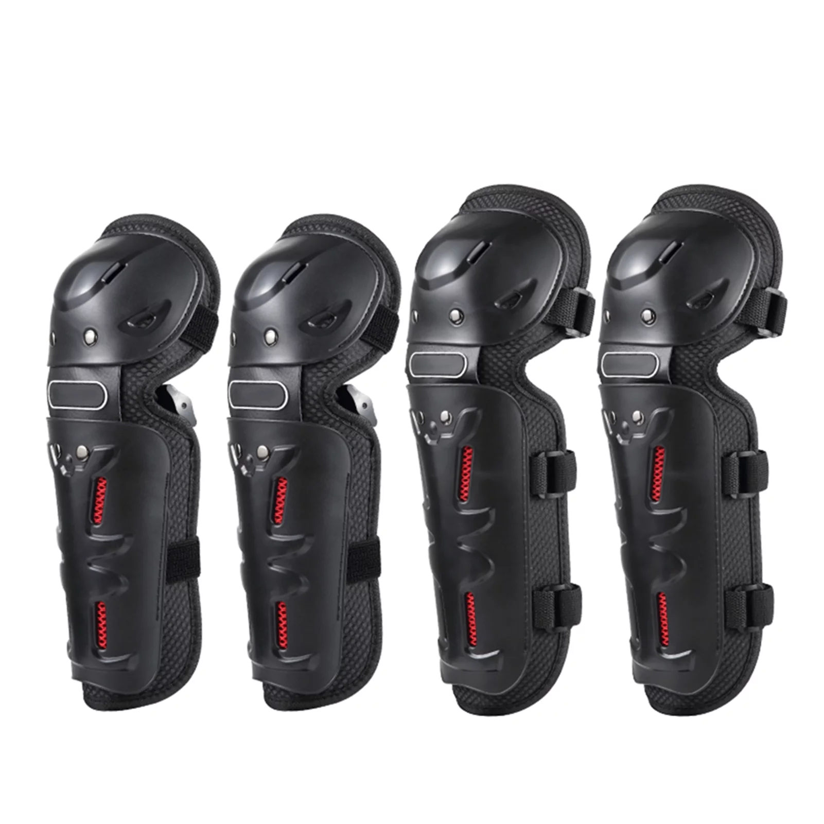 Apexeon Knee Brace and Elbow Guards, 4PCs Cycling Knee Support Protective Pads, Ideal for and Motorcycle Riding