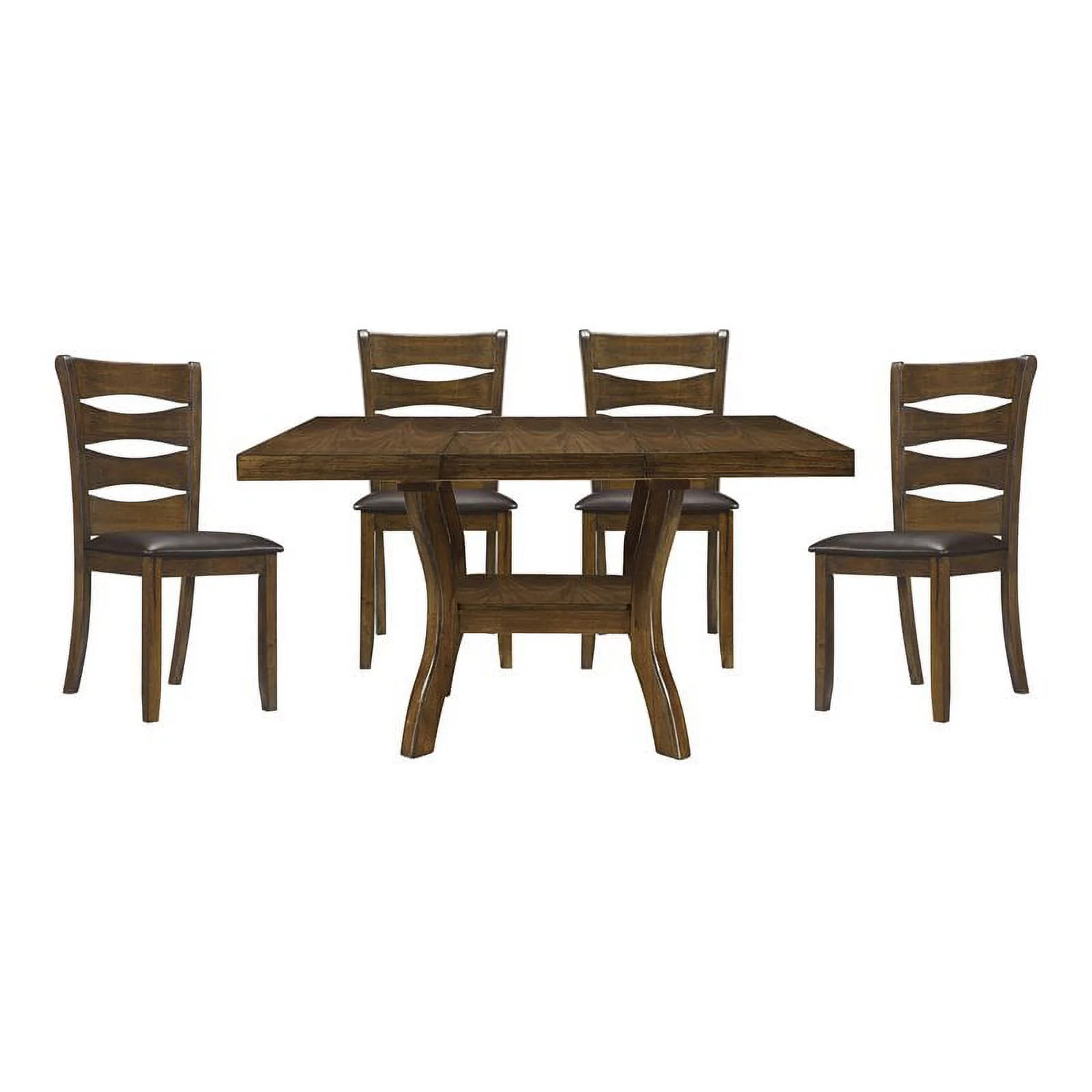 Lexicon Darla 5-piece Wood Dining Set with 1 Table and 4 Side Chairs in Brown