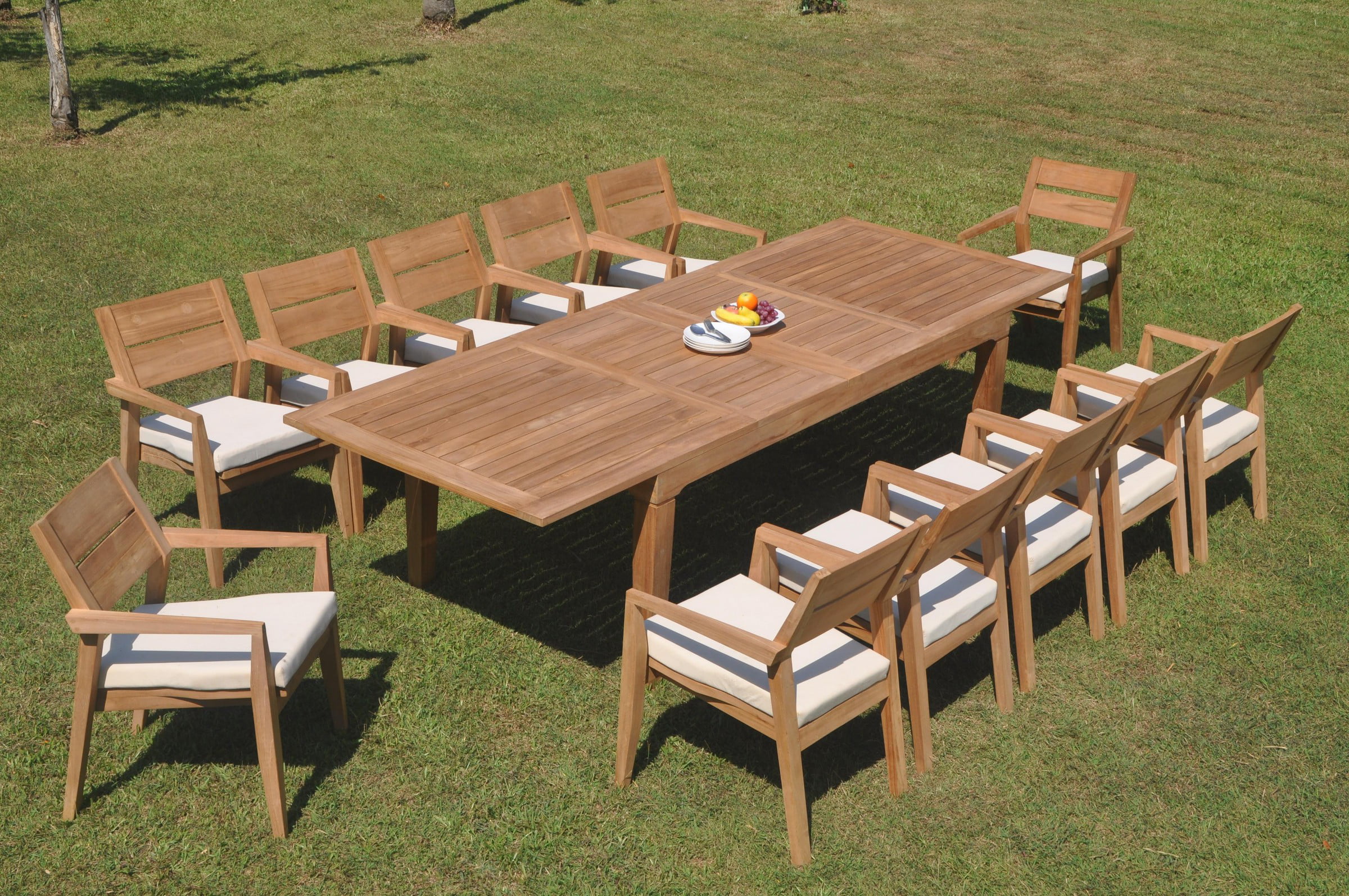 Grade-A Teak Dining Set: 12 Seater 13 Pc: 122
