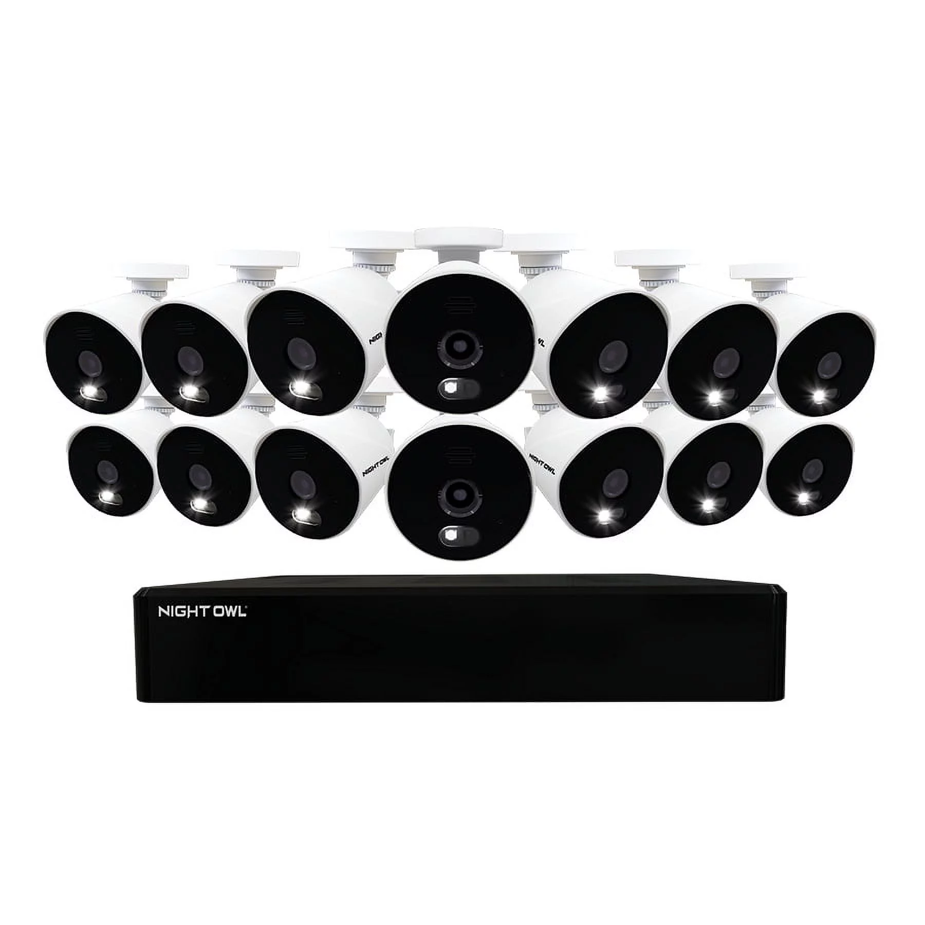 Night Owl Security Camera System CCTV, 16 Channel DVR with 1TB Hard Drive, 14 Wired 1080p HD Spotlight Surveillance Bullet Cameras, Indoor Outdoor Cameras with Night Vision