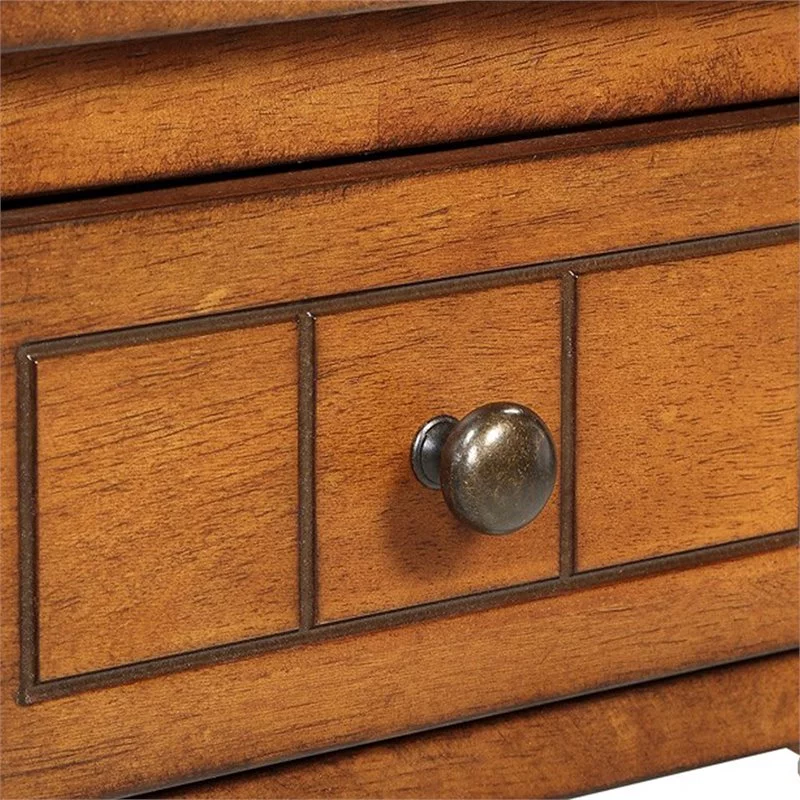 Pemberly Row One-Drawer Traditional Wood Accent End Table in Walnut