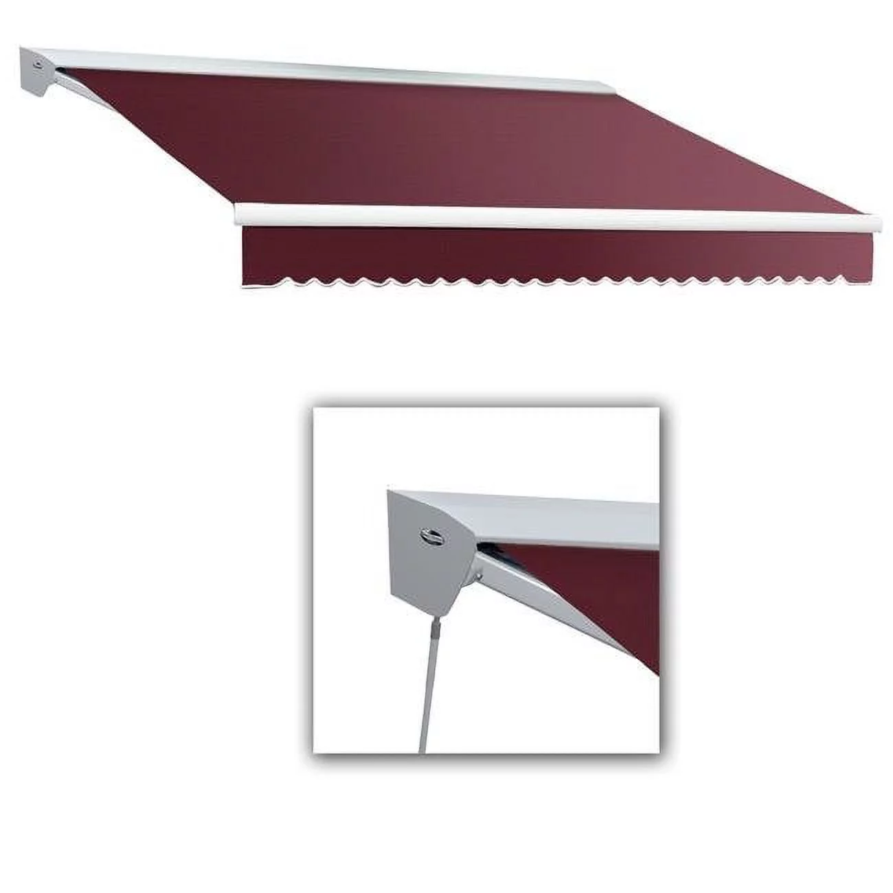 Awntech  8 ft. Destin with Hood Manual Retractable Awning, Burgundy - 78 in.