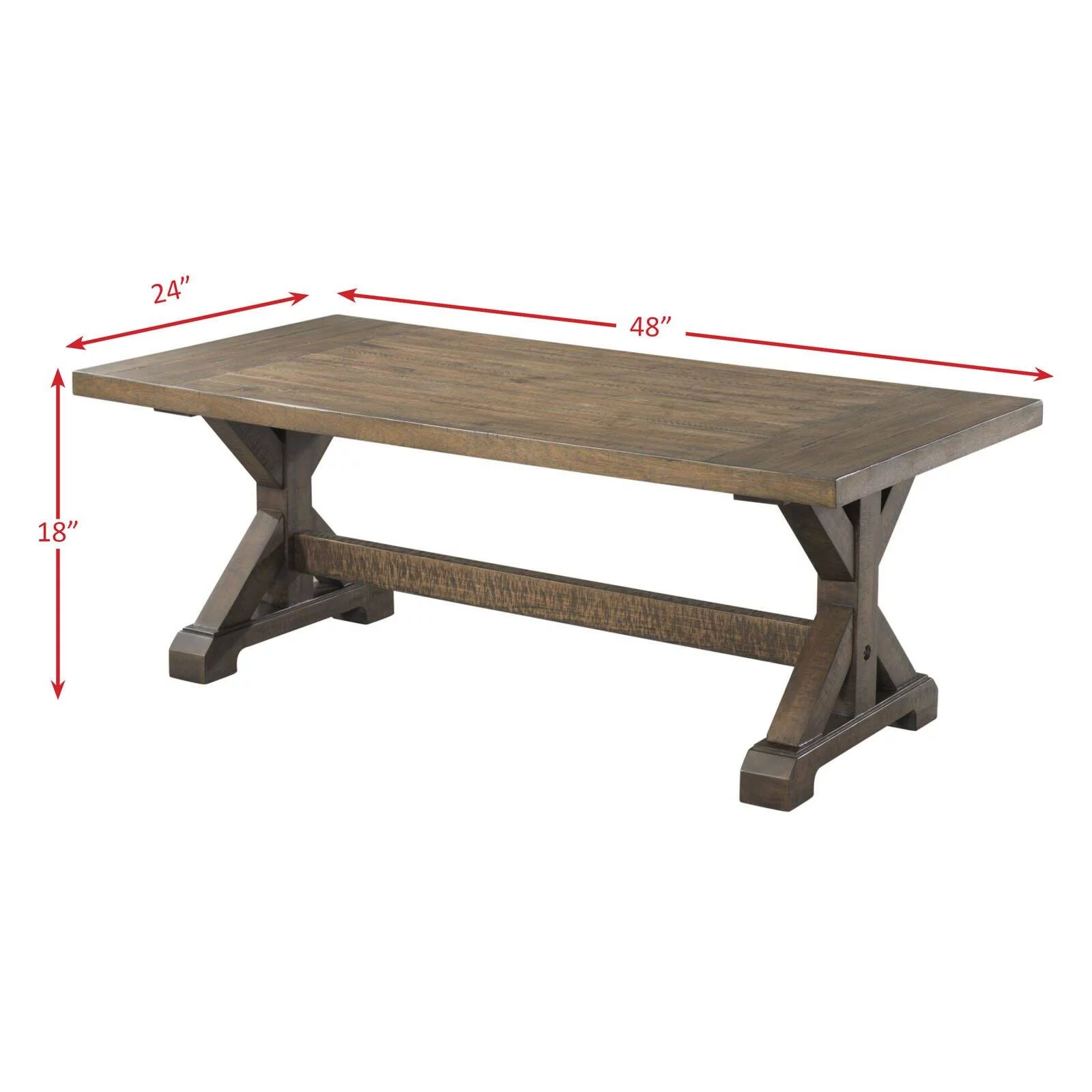 Picket House Furnishings Flynn Trestle Coffee Table in Walnut