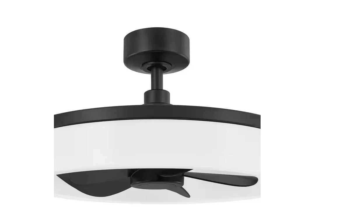 Home Decorators Collection Dialstone 23 in. Integrated CCT LED Indoor/Outdoor Matte Black Ceiling Fan with Remote Control