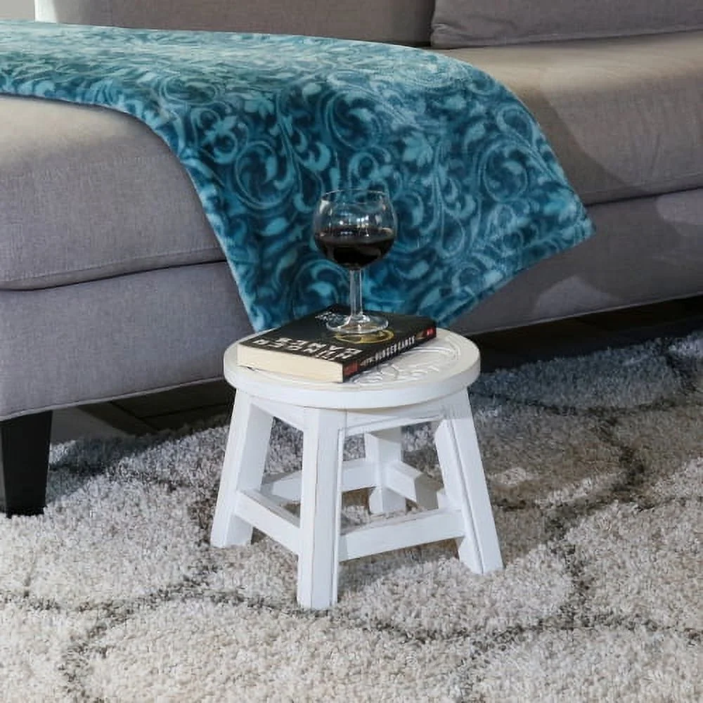 YLtoohoom Carved Wooden Step Stool  Butterflies  Espresso