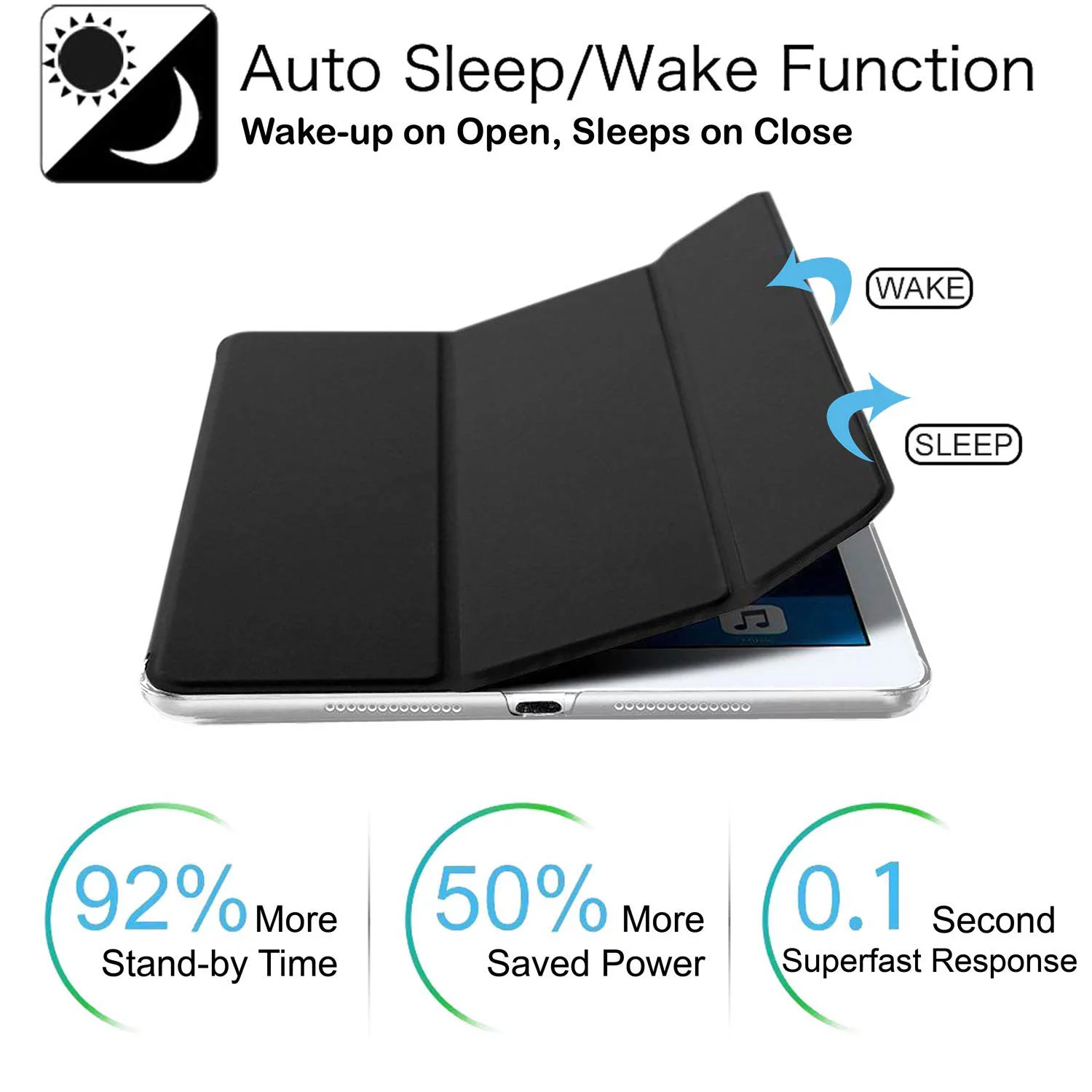 DuraSafe Cases iPad 9.7 Inch 6 5 Air 2 1 Generation [ 6th 5th Air 2nd 1st ] MH2V2LL/A MH2W2LL/A MH2U2LL/A MGLW2LL/A MGL12LL/A MH0W2LL/A Slim Lightweight Protective PC Dual Angle Stand Cover - Black