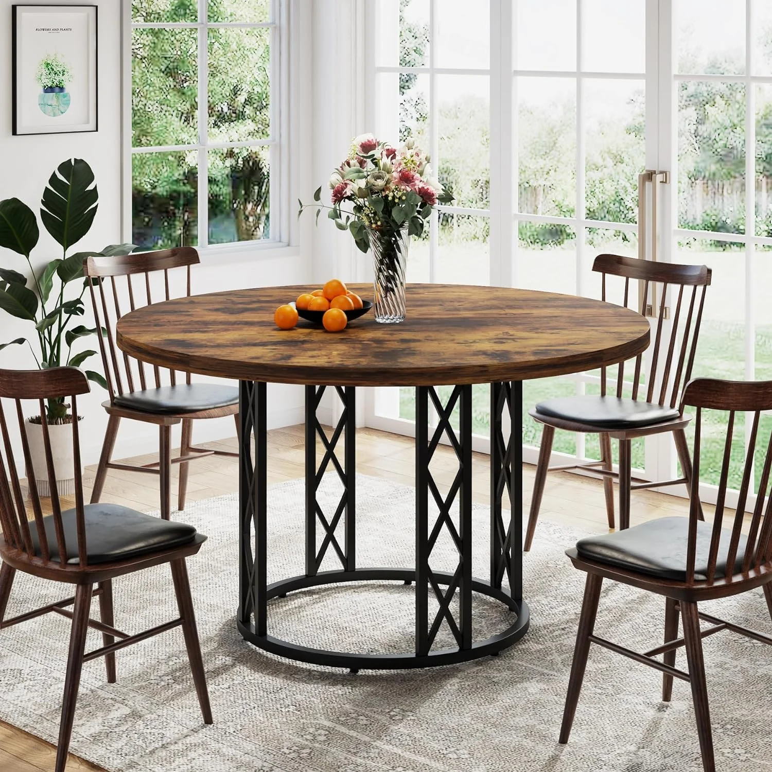 Tribesigns Round Dining Table for 4-6 People, 47