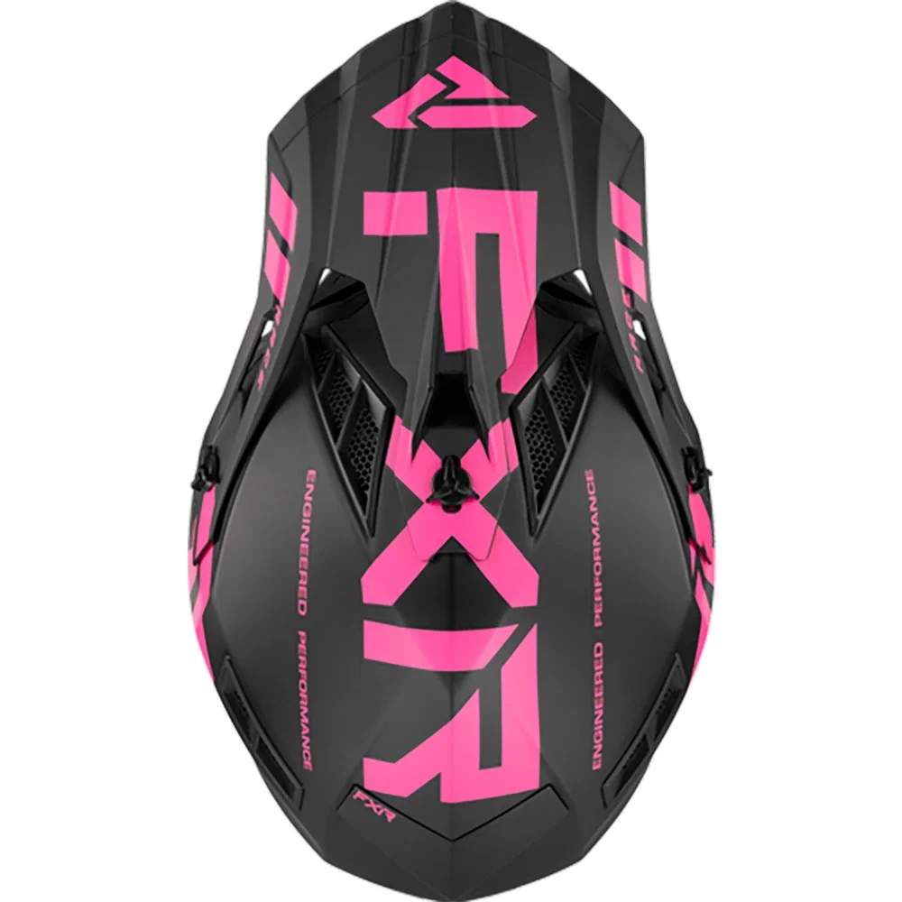 FXR Helium Race Div Helmet w/ D-Ring 23-Black/Elec Pink-XL
