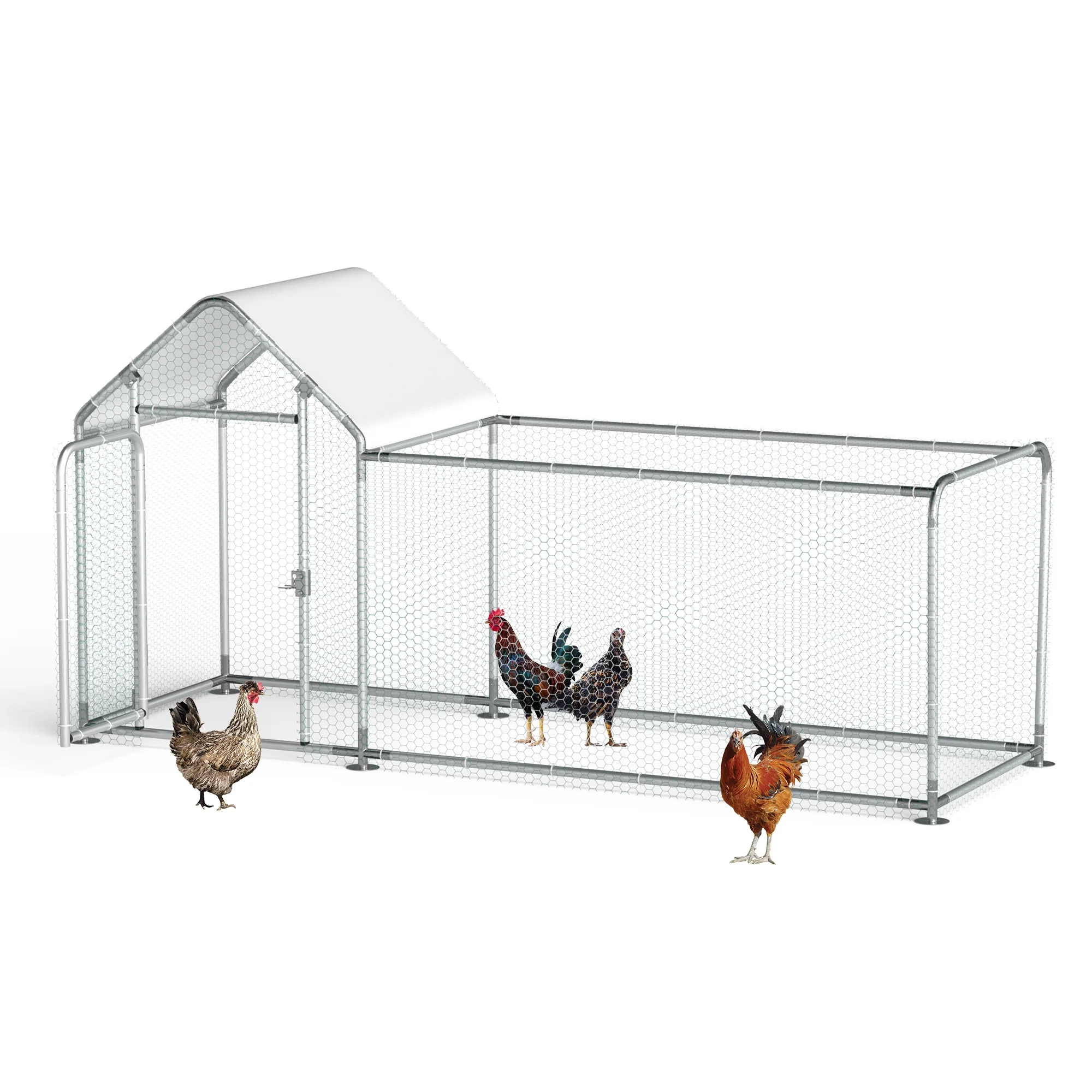 Phonjoroo Outdoor Metal Chicken Coop Run for 118
