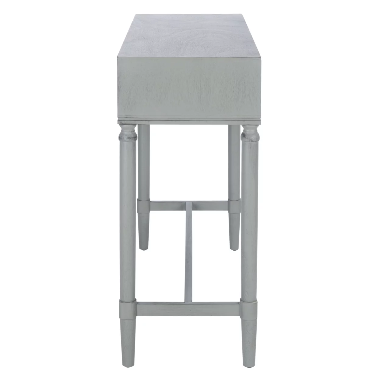 SAFAVIEH Aliyah Solid 2 Drawer Console Table, Distressed Grey