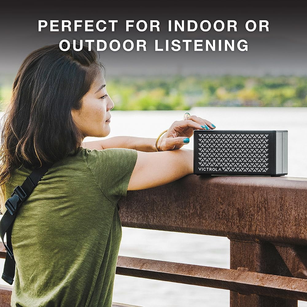 Open Box Victrola Music Edition 2 Tabletop Bluetooth Speaker VPB-400-SLV Silver