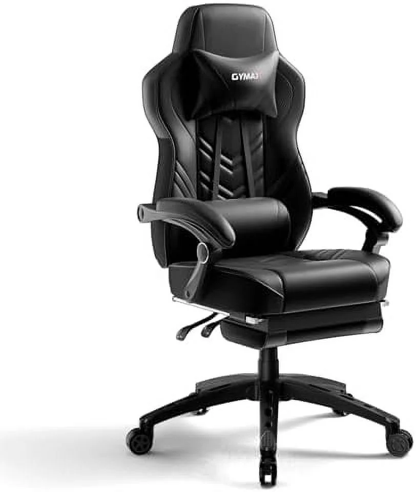 ZFGSUIJN Gaming Chair Video Game Chair with Footrest and Lumbar Support Racing Style PU Leather Computer Chair Ergonomic Adjustable Swivel Task Chair Blue