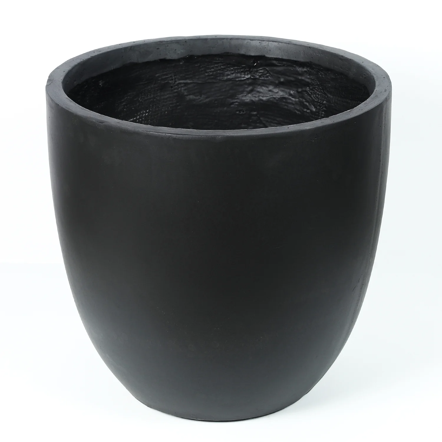 LuxenHome Black MgO Round 17.2in. H Outdoor Planter