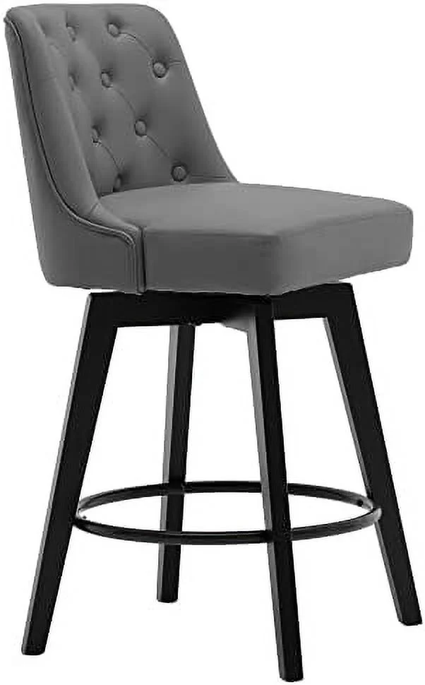 MQLIFEBOOM Counter Stool 26"  Free Swivel Upholstered  Stool with Back--Performance Fabric in Beige Gray