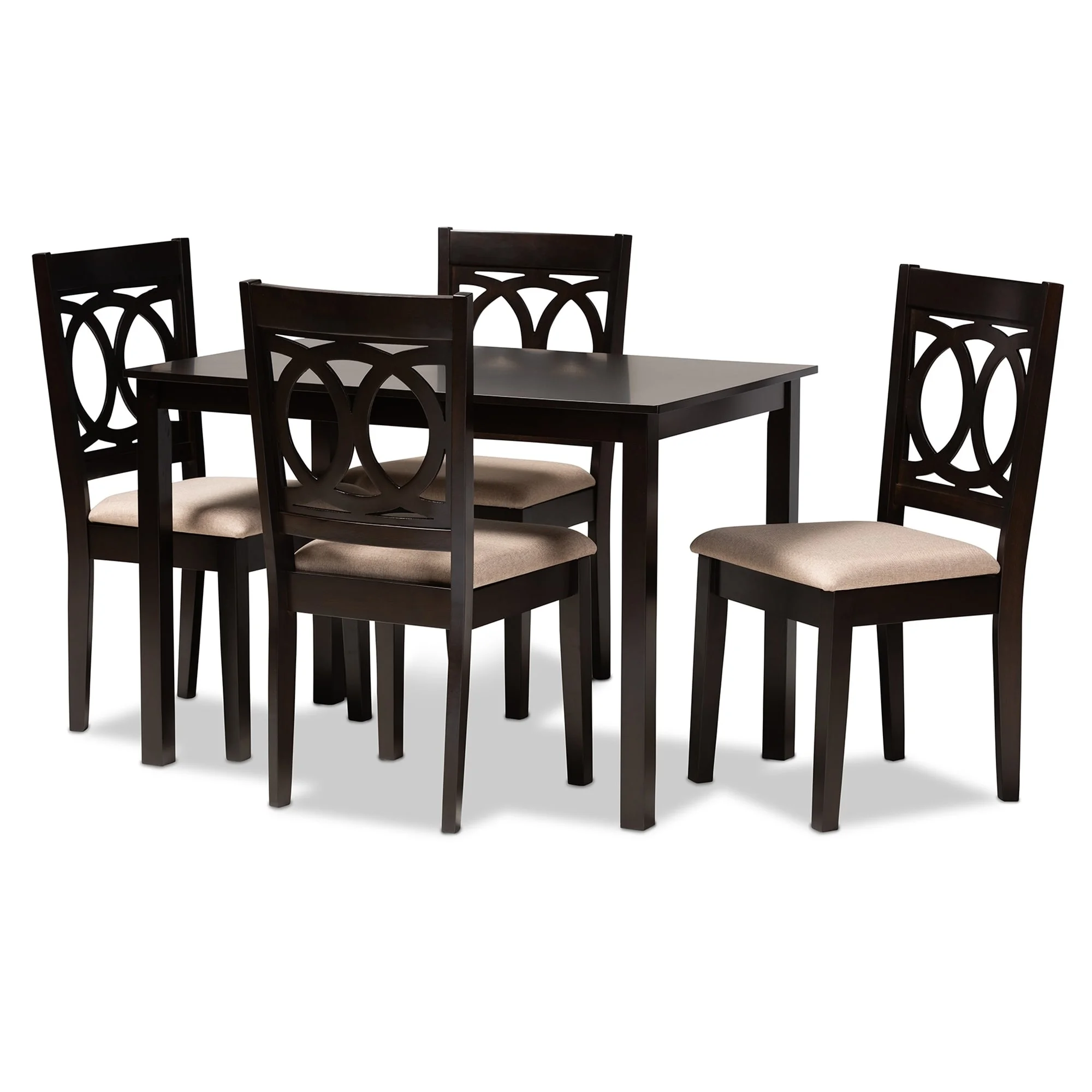 Baxton Studio Modern and Contemporary 5-Piece Dining Set Sand Brown