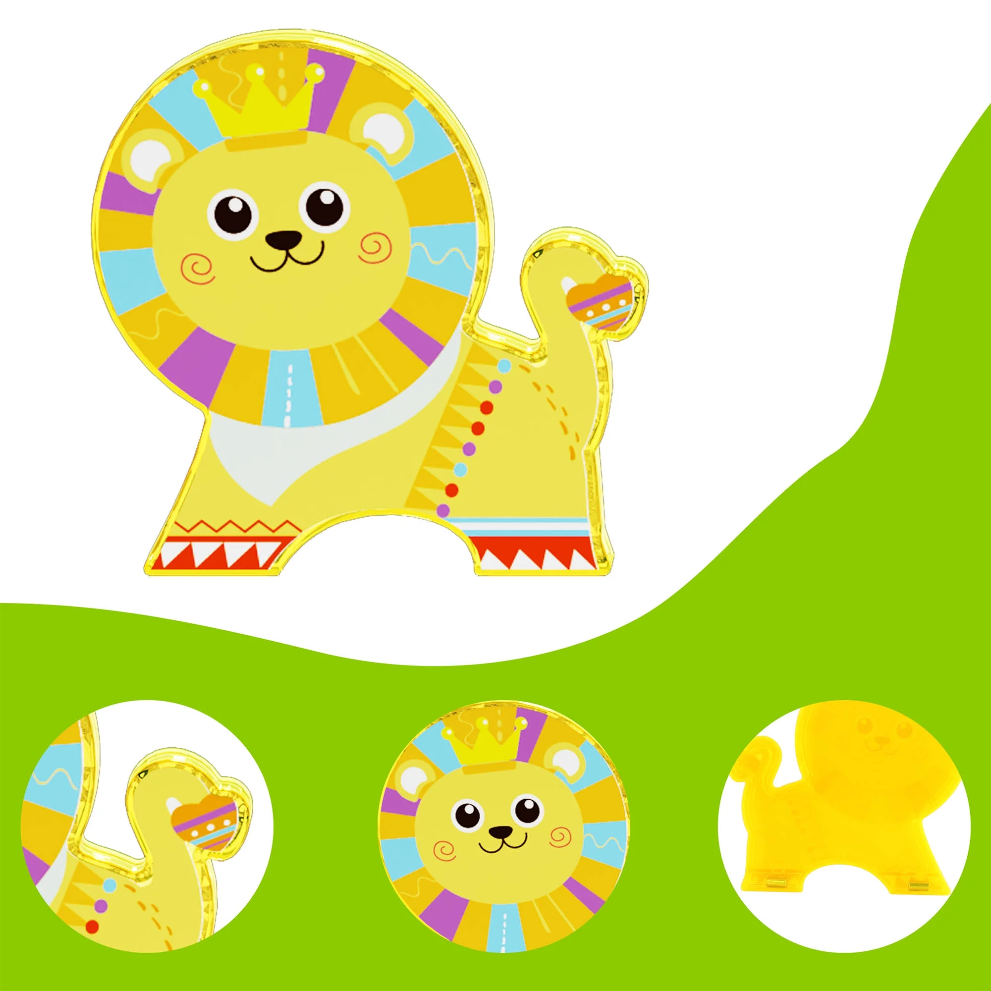 PicassoTiles 8PC Safari Animal Themed, Magnetic Tiles, Magnetic Building Blocks for Kids, Magnet for Kids 3+