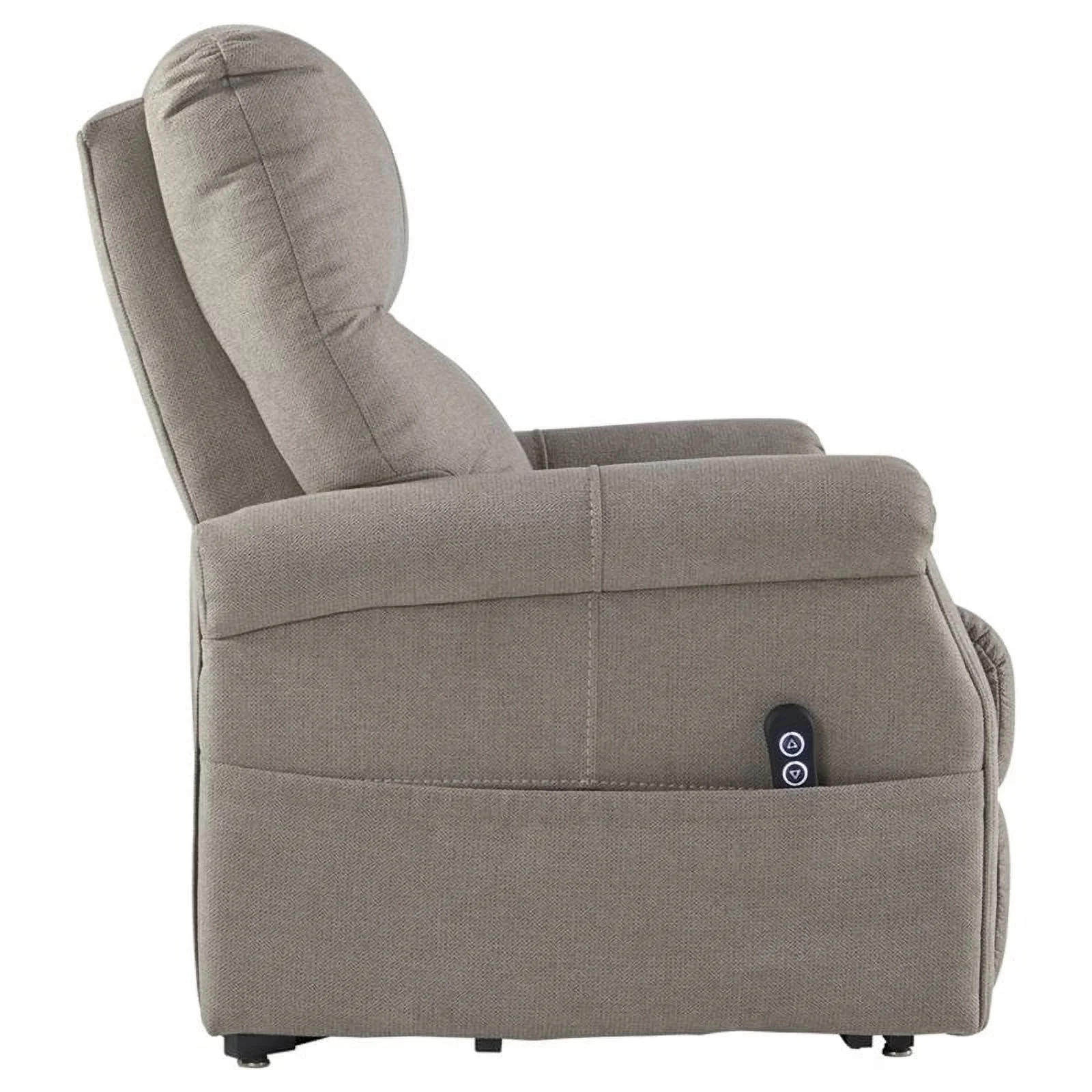 Bowery Hill Traditional Fabric Power Lift Recliner in Gray Finish