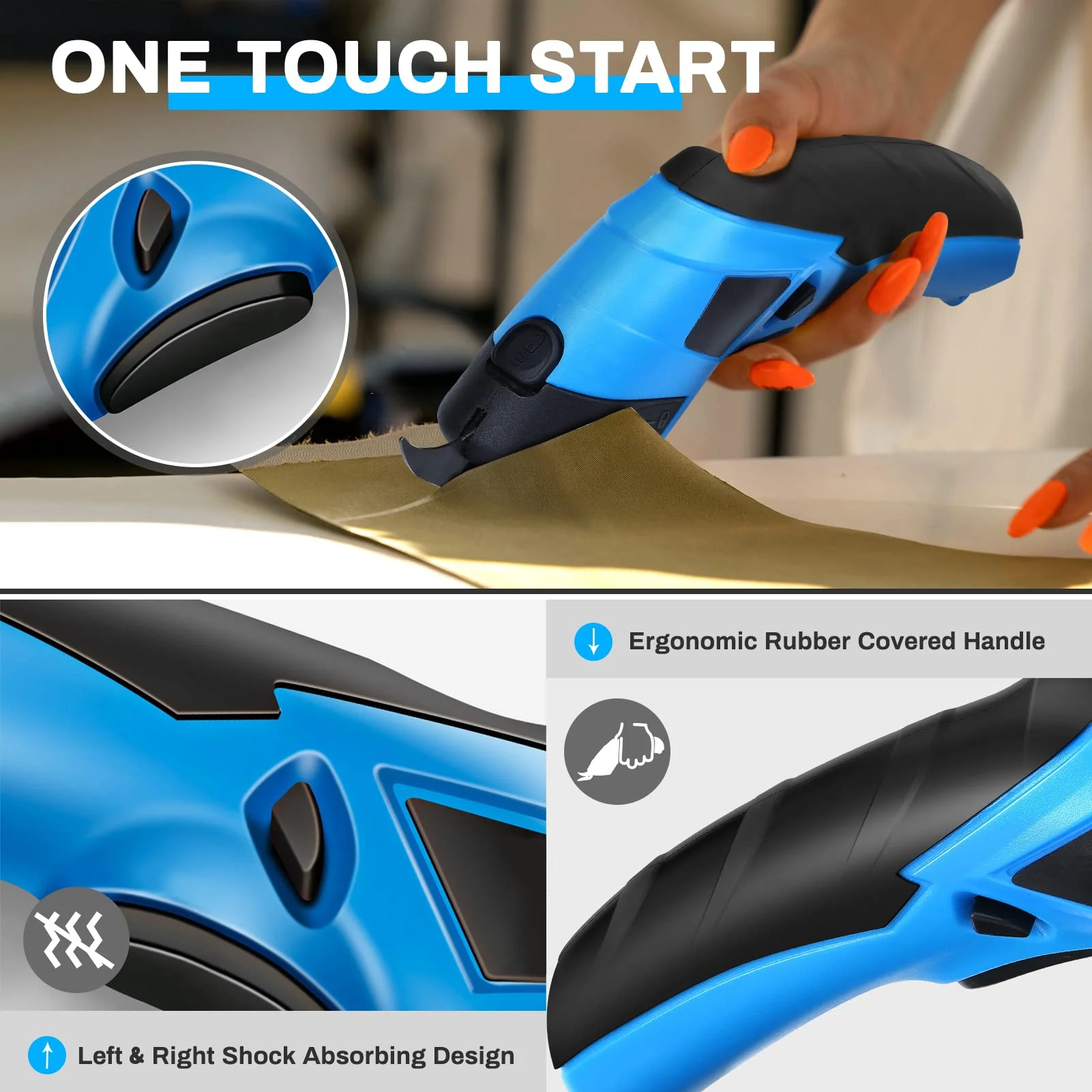 VUEYAA Cordless Electric Scissors, Crafts Mini Cutter, for Fabric, Carpet, Cardboard, Cutting Tool