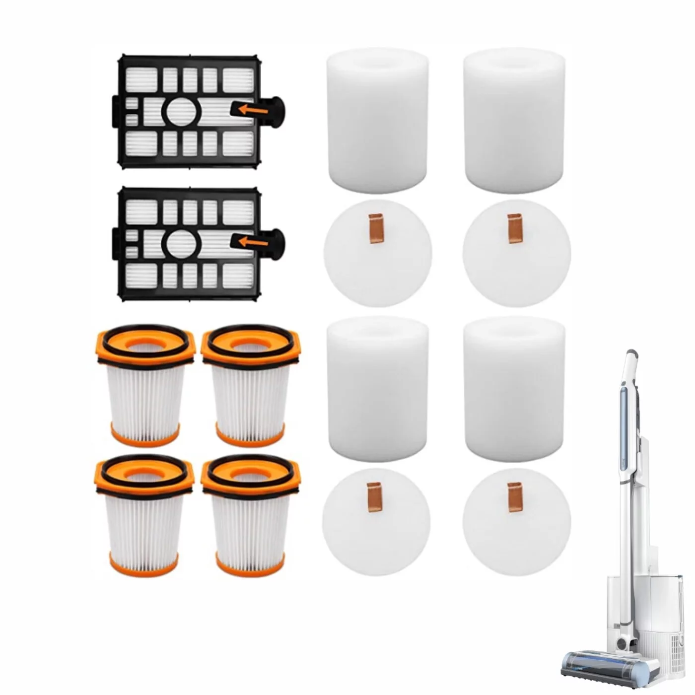 Home Times Replacement Filter Foam Kit for Shark Wandvac Cordless Stick Vacuum WS640AE