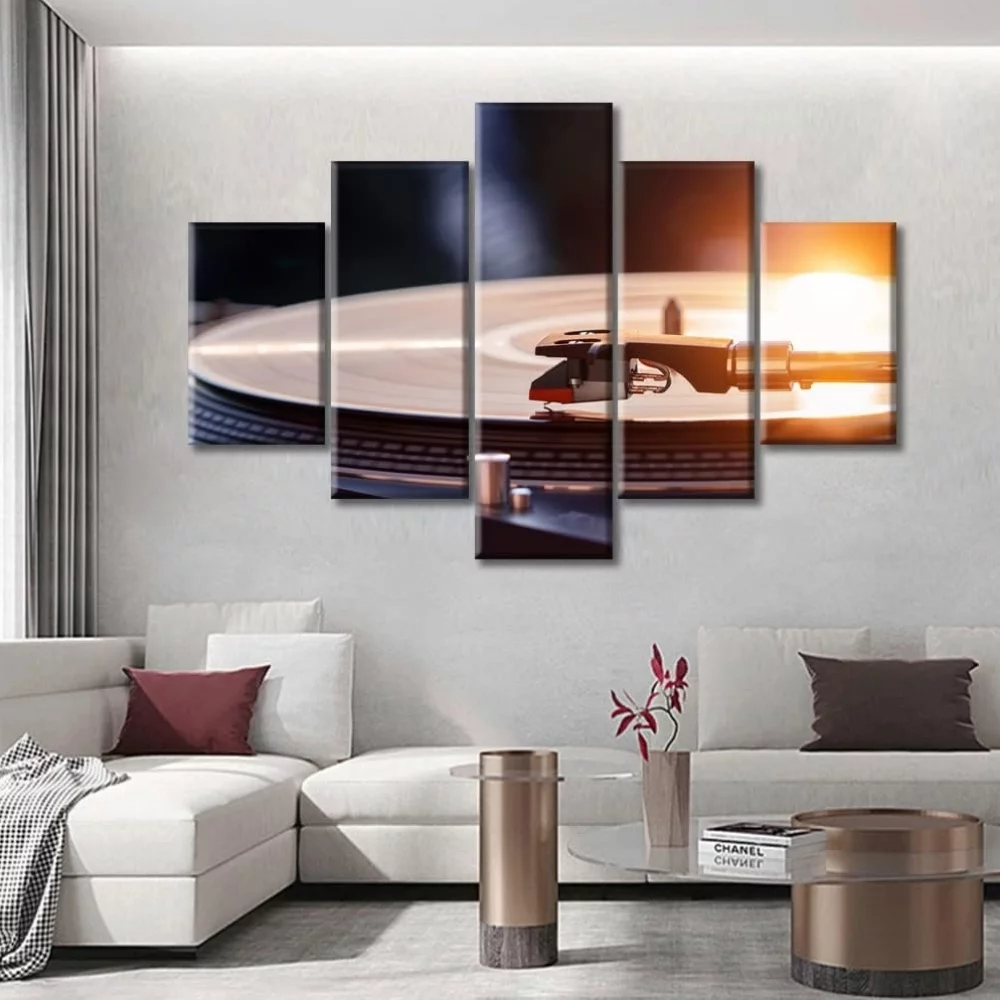 TISHIRON 5PCS Framed Music Theme Canvas Wall Art Set,60