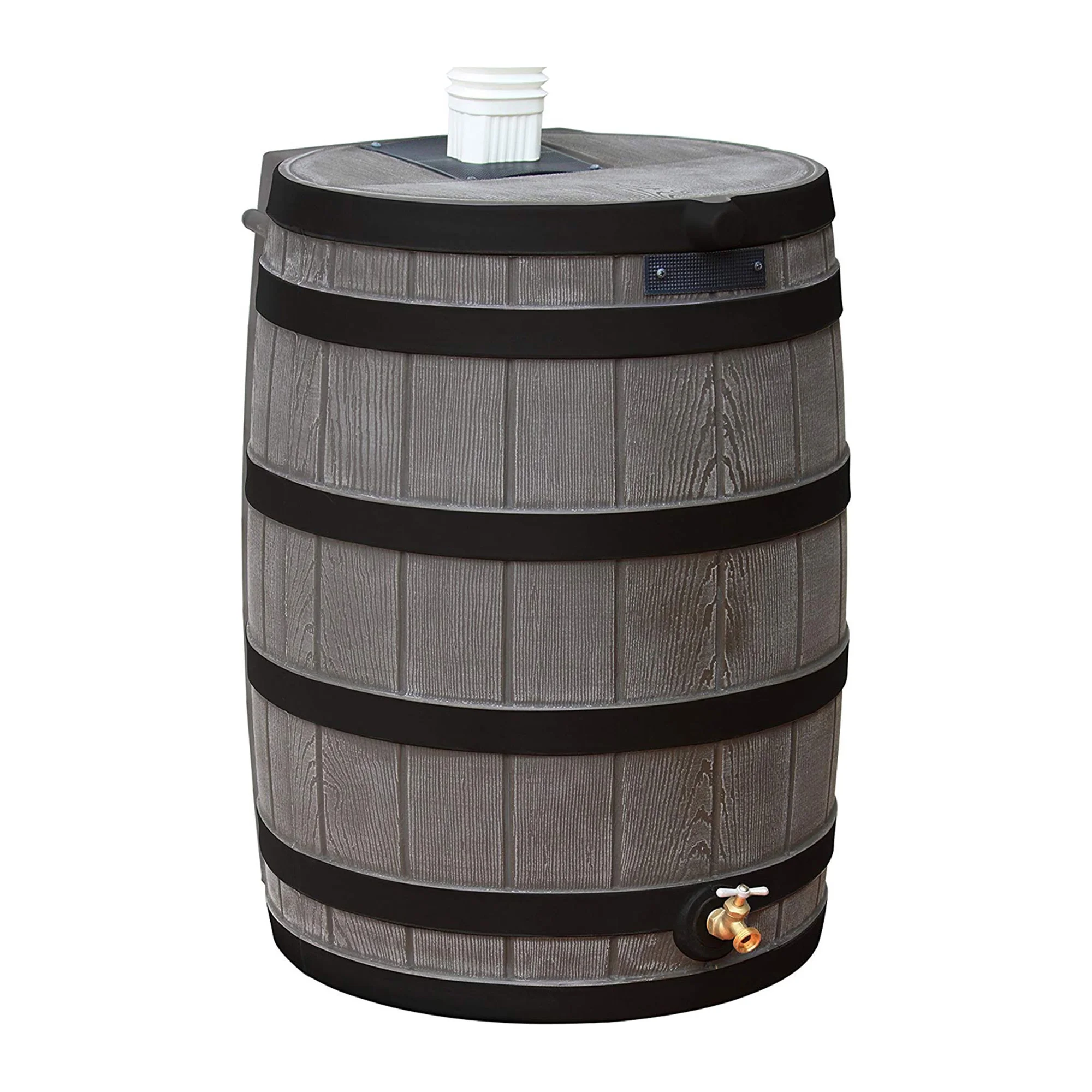 Good Ideas Rain Wizard 50 Gallon Rain Storage Rain Barrel, Oak, (4 Pack)