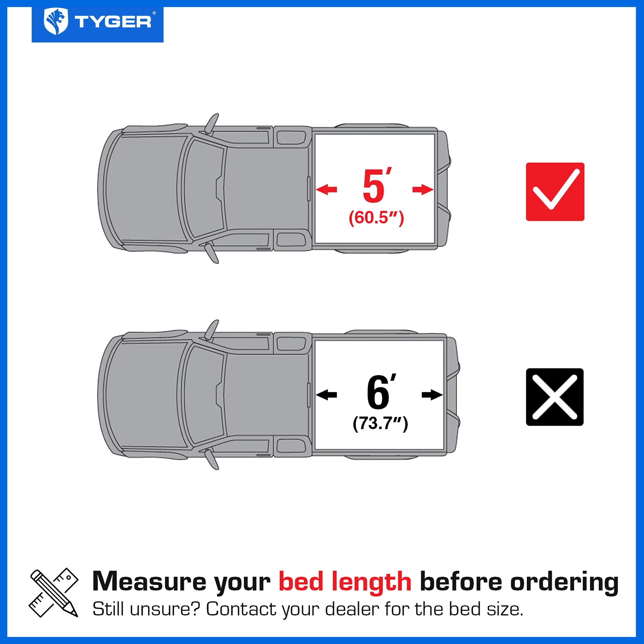 Tyger Auto T1 Soft Roll-up Truck Bed Tonneau Cover Compatible with 2023-2024 Chevrolet Colorado GMC Canyon | 5'1