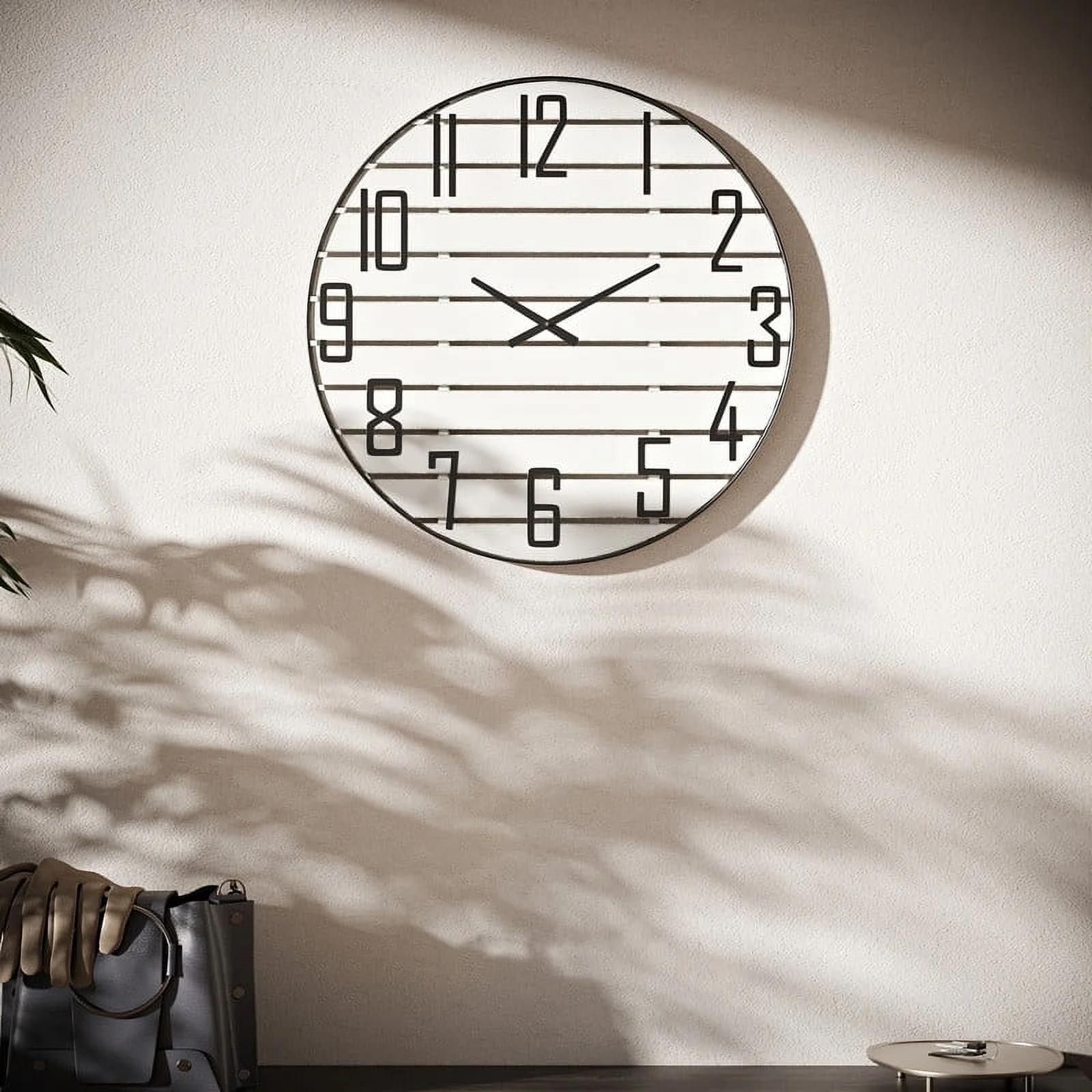 Adelina White Round Wood Farmhouse Wall Clock