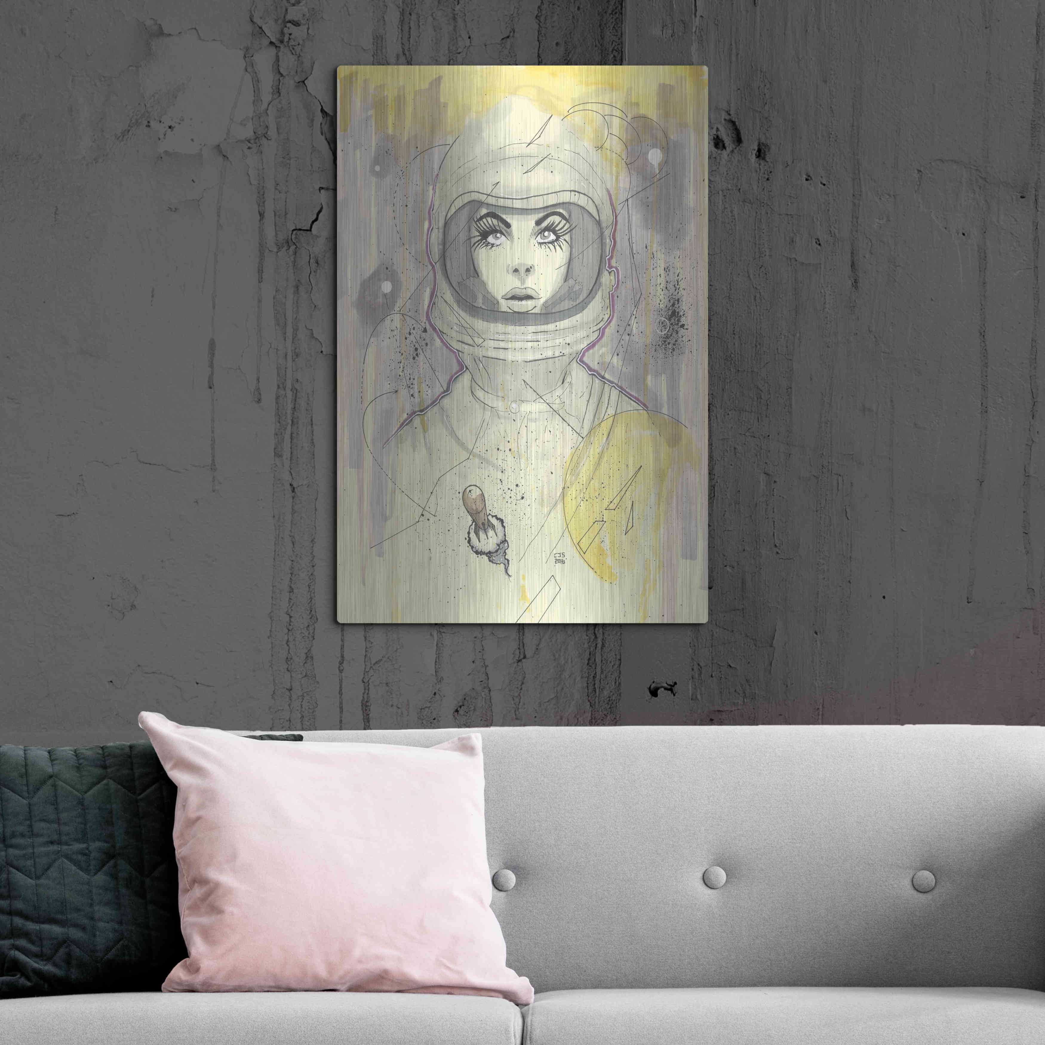 Luxe Metal Art 'Space Queen Gold' by Craig Snodgrass, Metal Wall Art, 24
