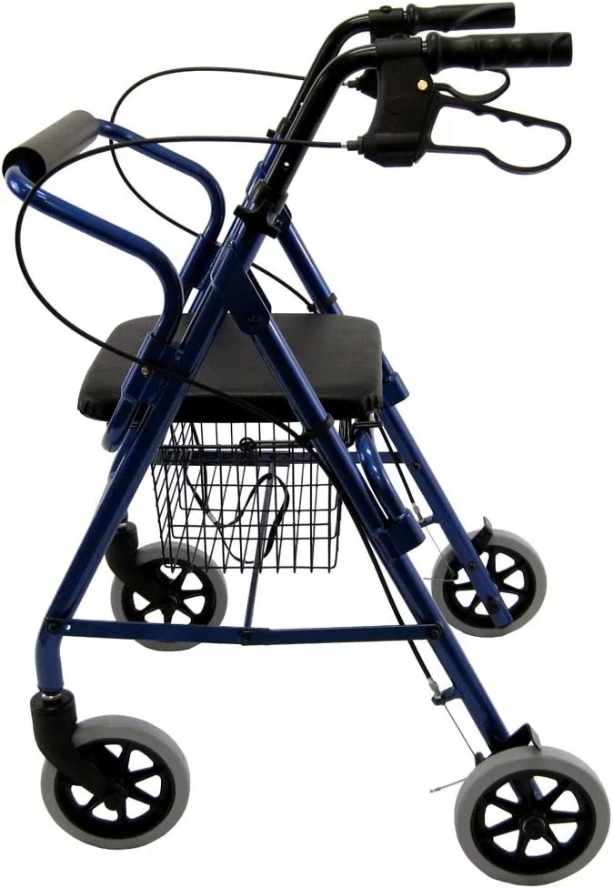 Karman Healthcare R-4100N-BL Aluminum Junior Rollator with Low Seat, Blue, 6