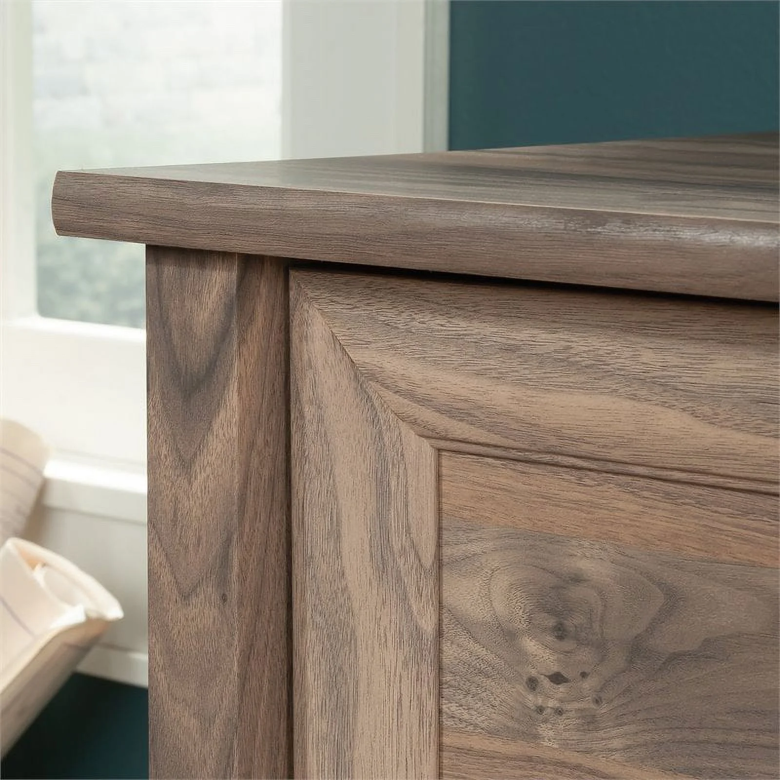 Pemberly Row Engineered Wood 2-Drawer Lateral File Cabinet in Washed Walnut