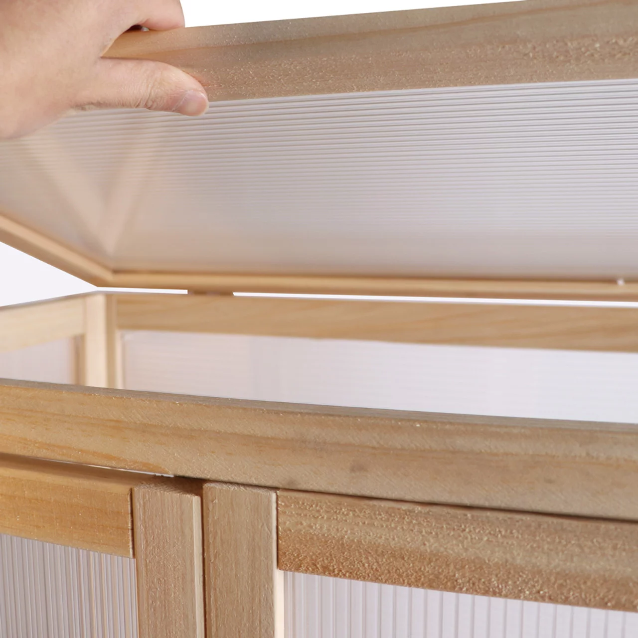 Greenhouse Mini Nursery Vented Garden Planter Wood Front Opening Door 2 Tier 22X14X29