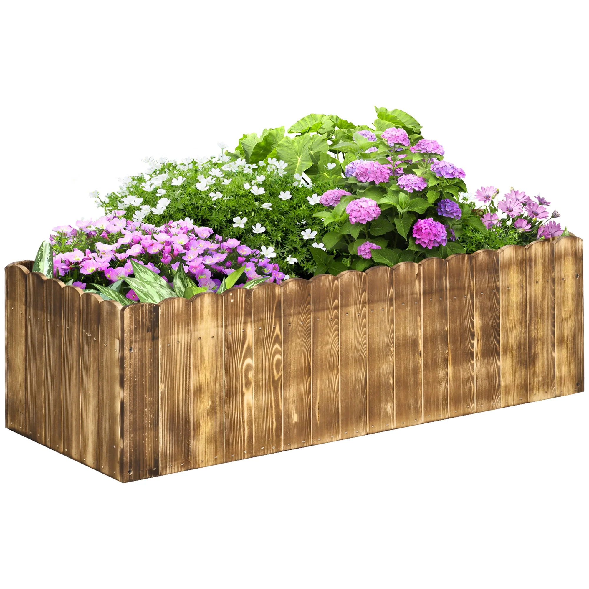 Outsunny Garden Flower Bed Wooden Patio Vegetable Planting Gardening