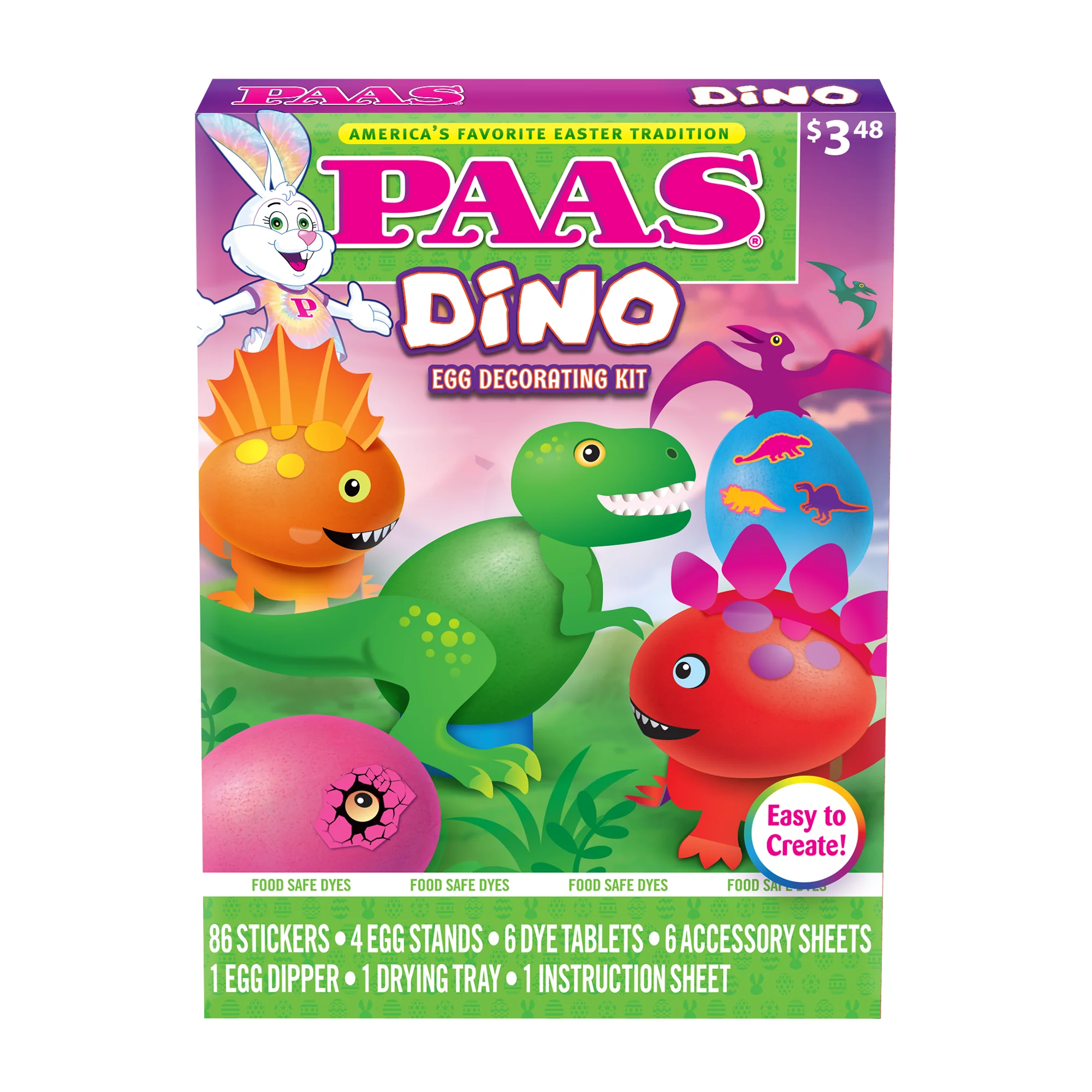 PAAS Easter Egg Decorating and Dye Kit, Dino Eggs, 1 Kit