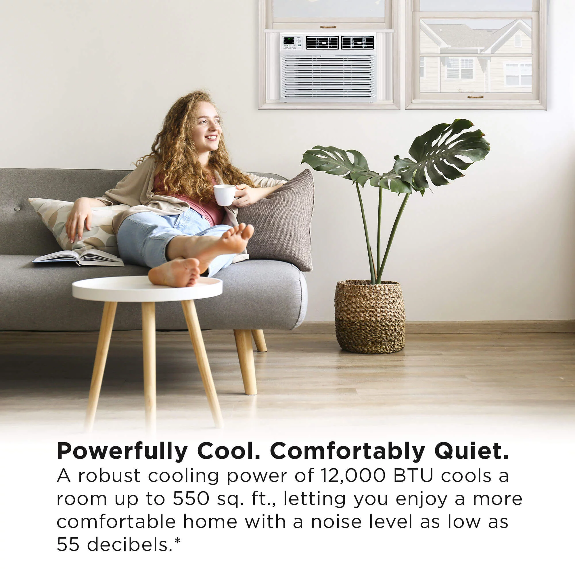 TCL Home 12,000 BTU 115-Volt Smart Window Air Conditioner with Remote, E-Star, White, W12W91