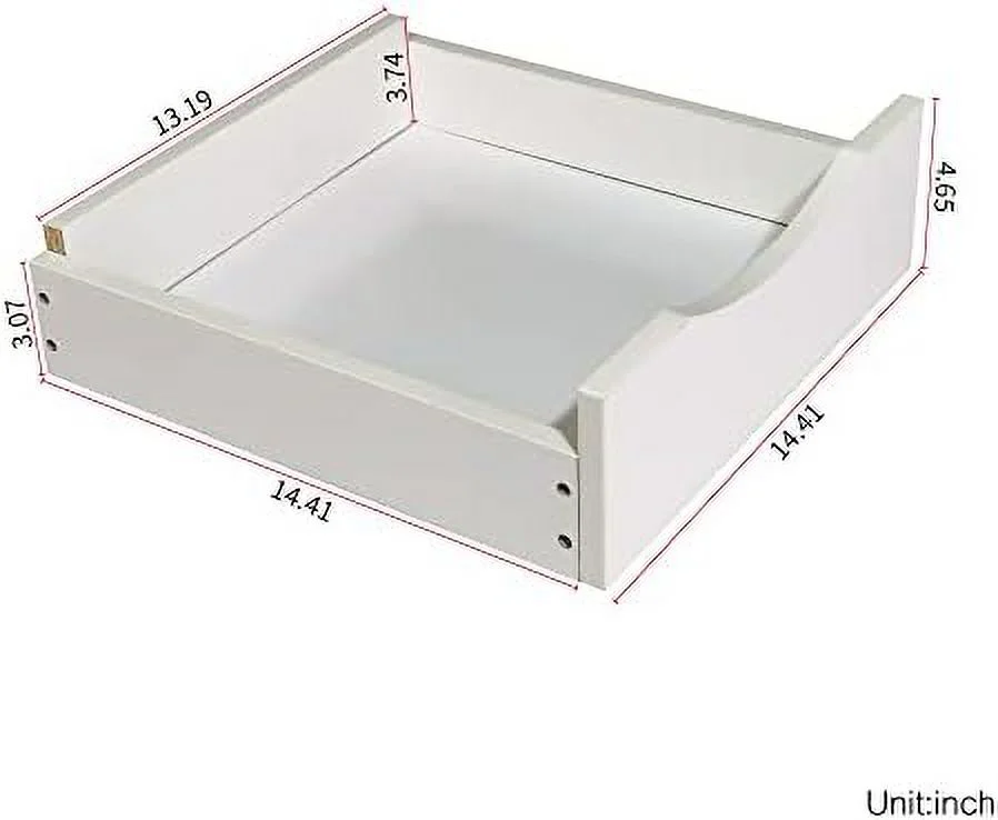 MQLIFEBOOM Height Adjustable Overbed End Table Wooden Nightstand with Swivel Top  Drawers  Wheels and Open  (Black Oak)