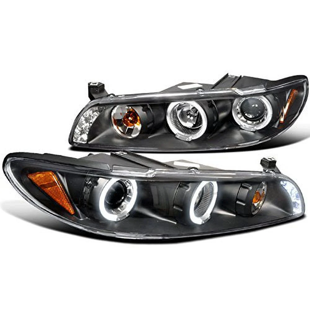 Spec-D Tuning 2LCLHP-GPX97JM-TM Grand Prix Dual Halo Led Black Projector Headlights Corner 1Pc