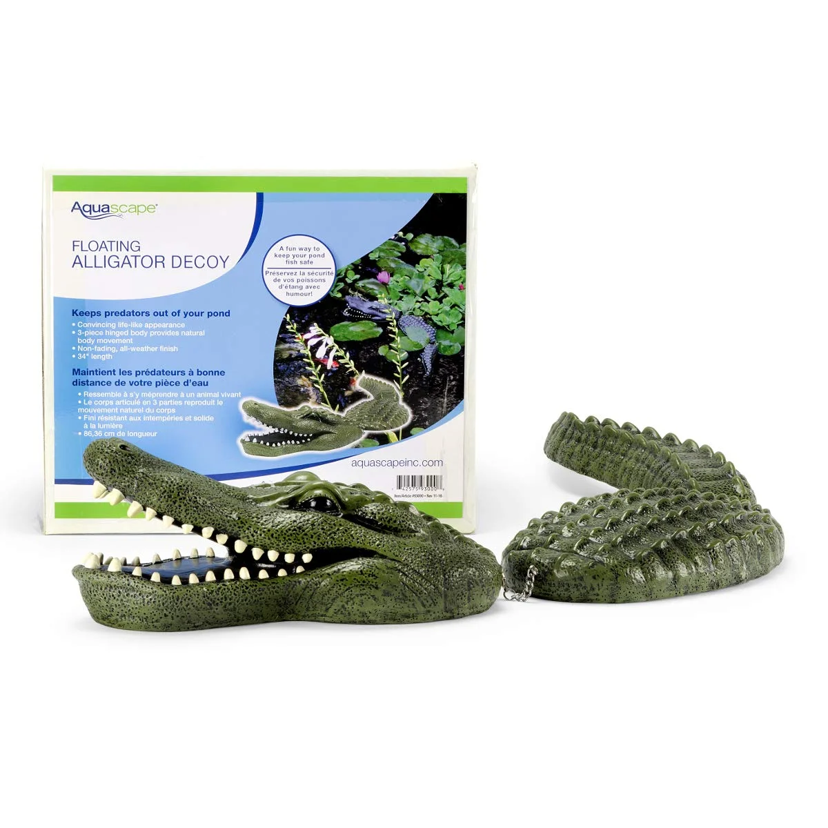 Aquascape 93000 Floating Alligator Decoy, 34 inches, Green