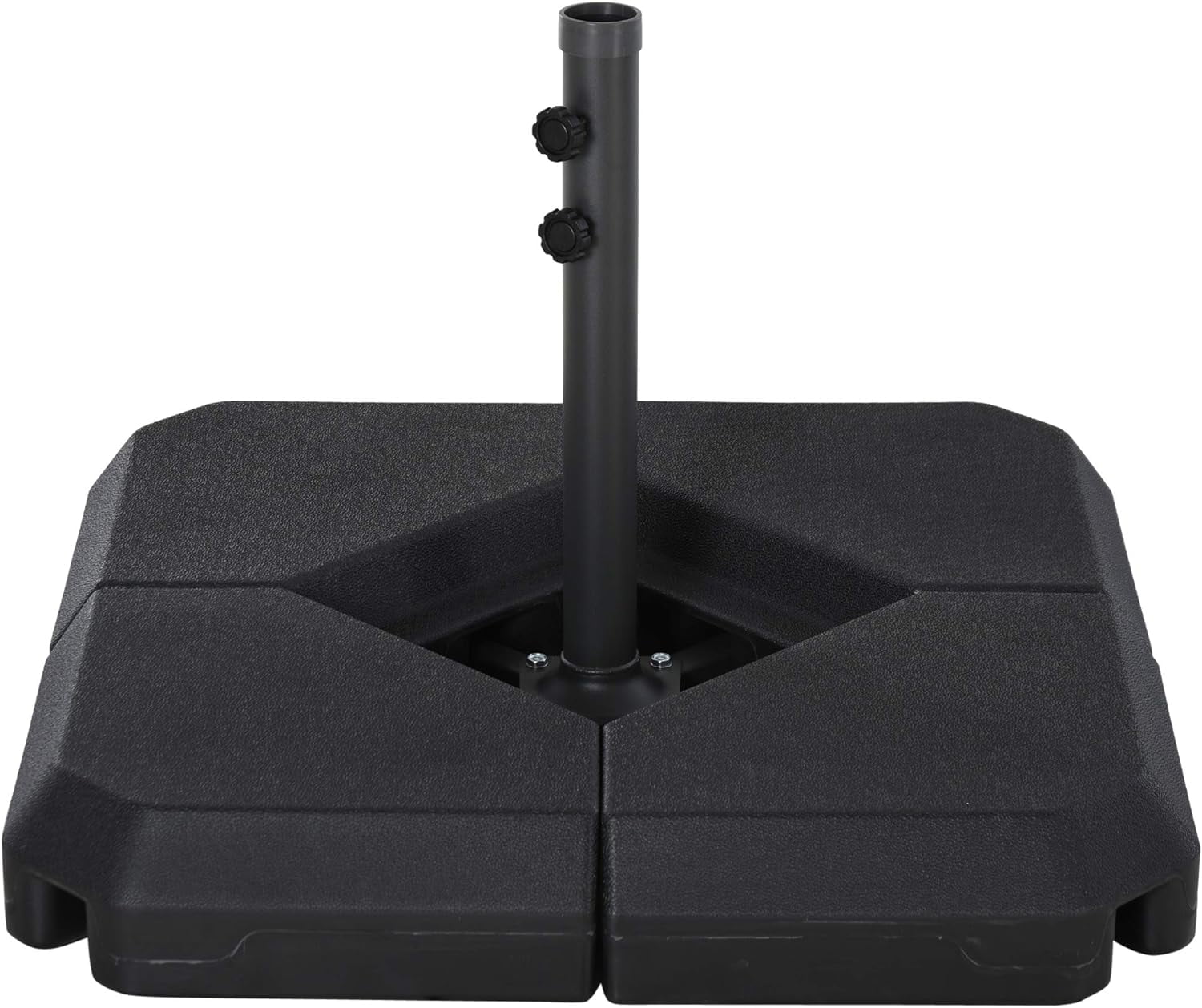 4-Piece Outdoor Patio Offset Umbrella Base Stand Weight Holder w/Cross Base for Powerful Support, 158lbs Sand or 132lbs Water Filled, Black