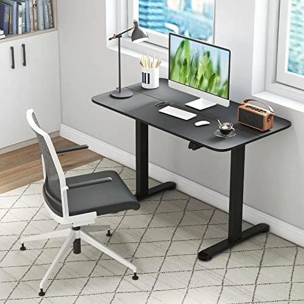 CHTYVC Height Adjustable Electric Standing Desk  44 x 24 Inches Sit to Stand Computer Workstation with Cable Management Hole  Ergonomic Stand up Desk with Splice Board for Home Office (Wh