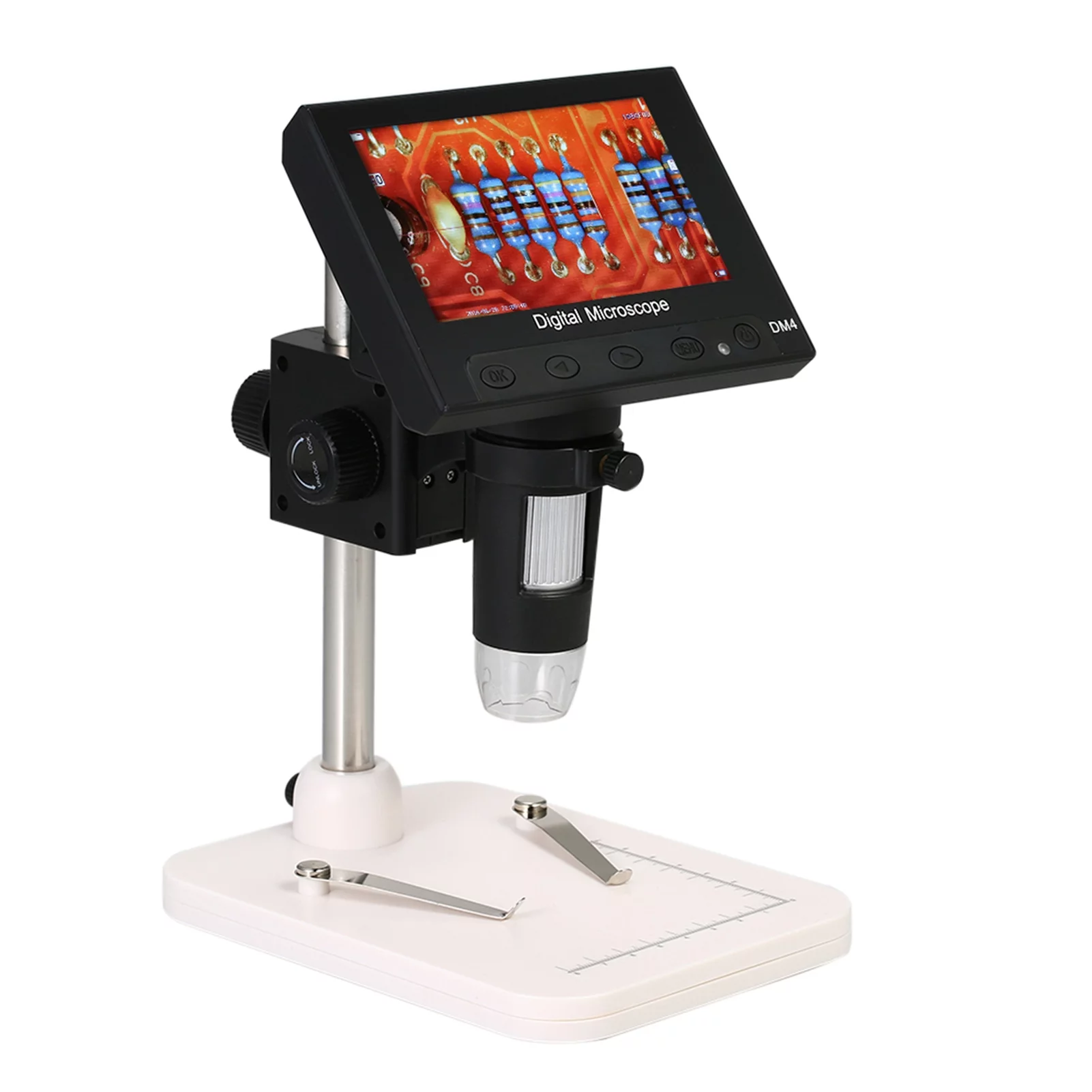 OWSOO 1000X Magnification 4.3-inch LCD Display Portable Microscope 720P Digital Magnifier with Holder for Circuit Board Soldering Tool
