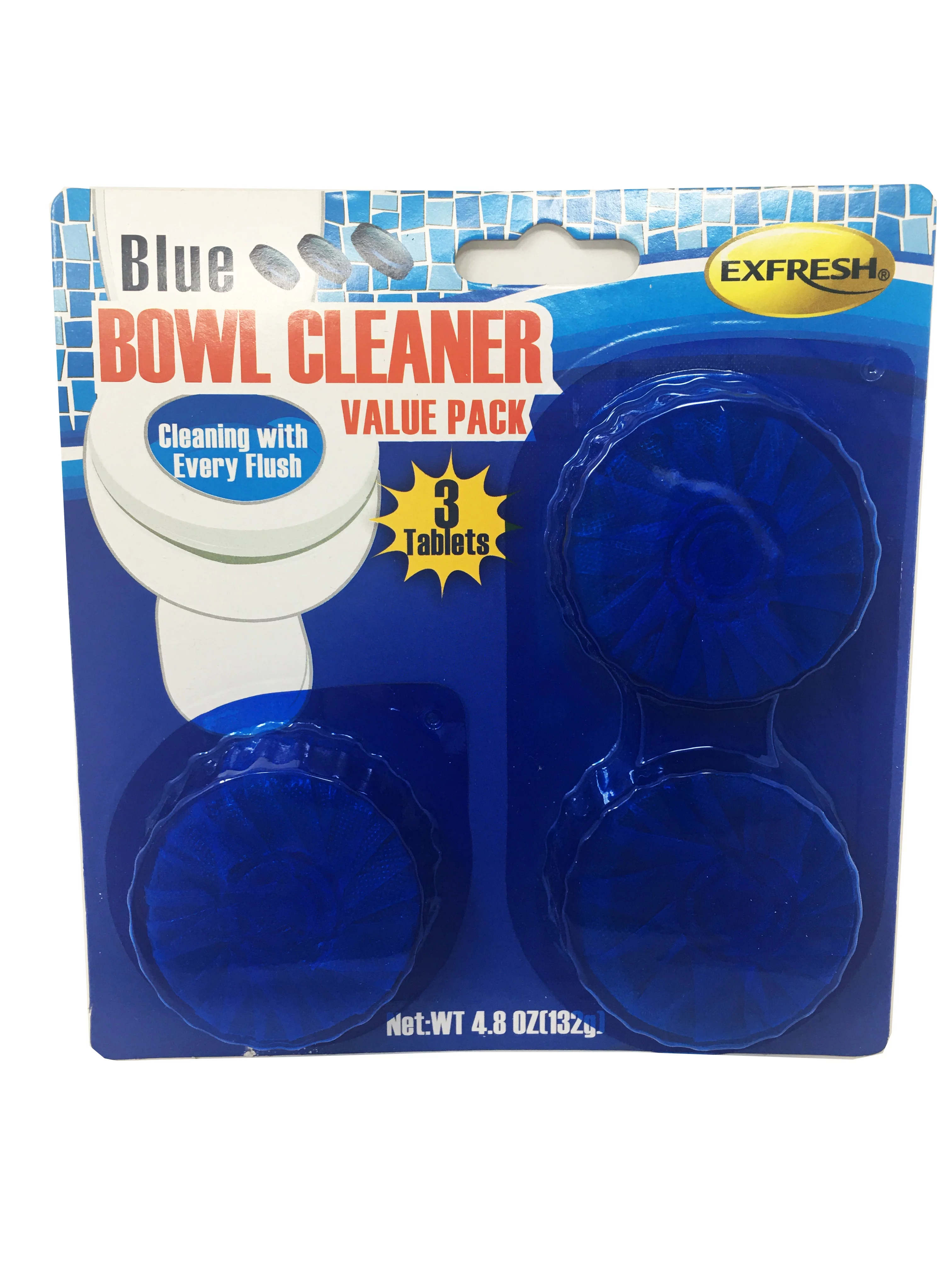 Toilet Bowl Cleaner Tablets with Bleach, 48 oz (Each 3 Count of 4.8 oz Tablets) -  Pack of 30