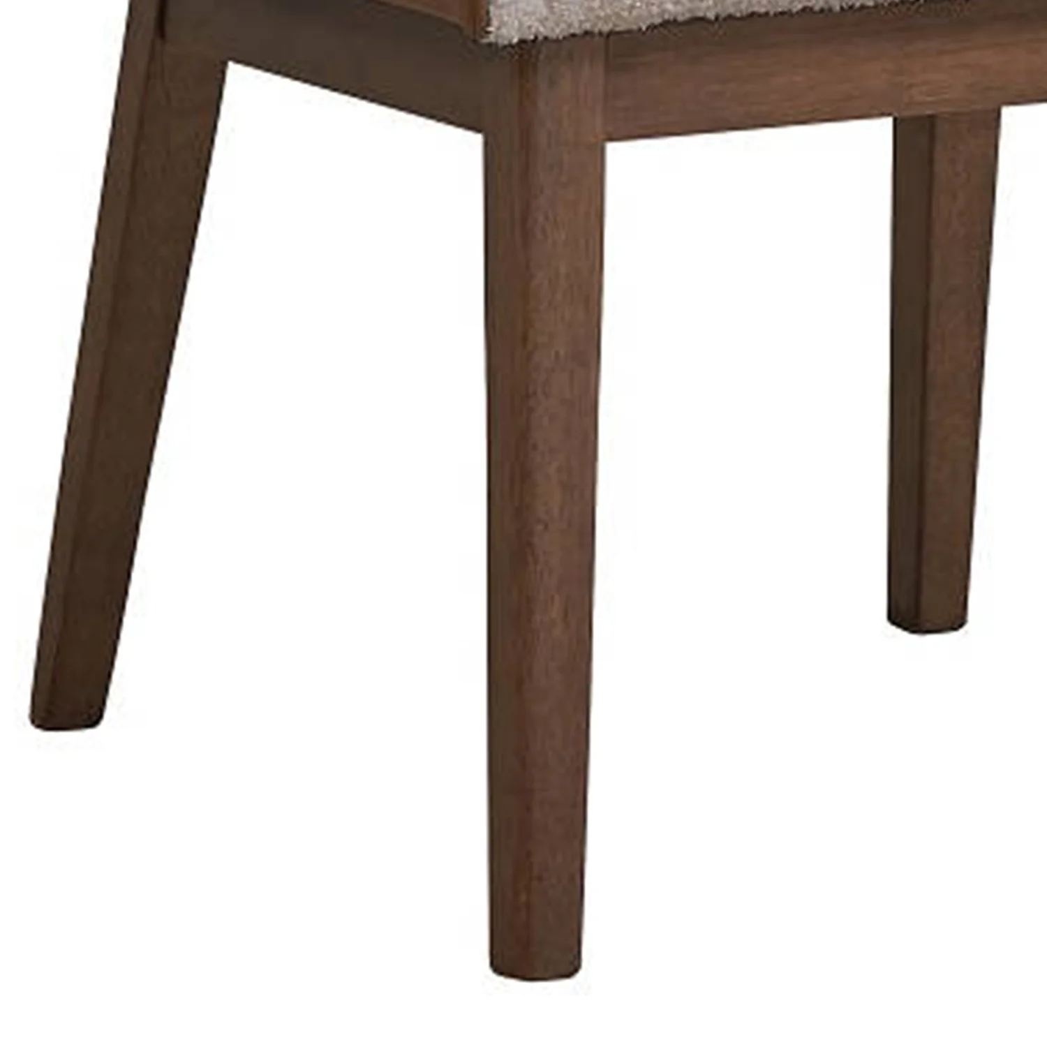 25 Inch Side Dining Chair Set of 2 Wingback White Boucle Walnut Brown