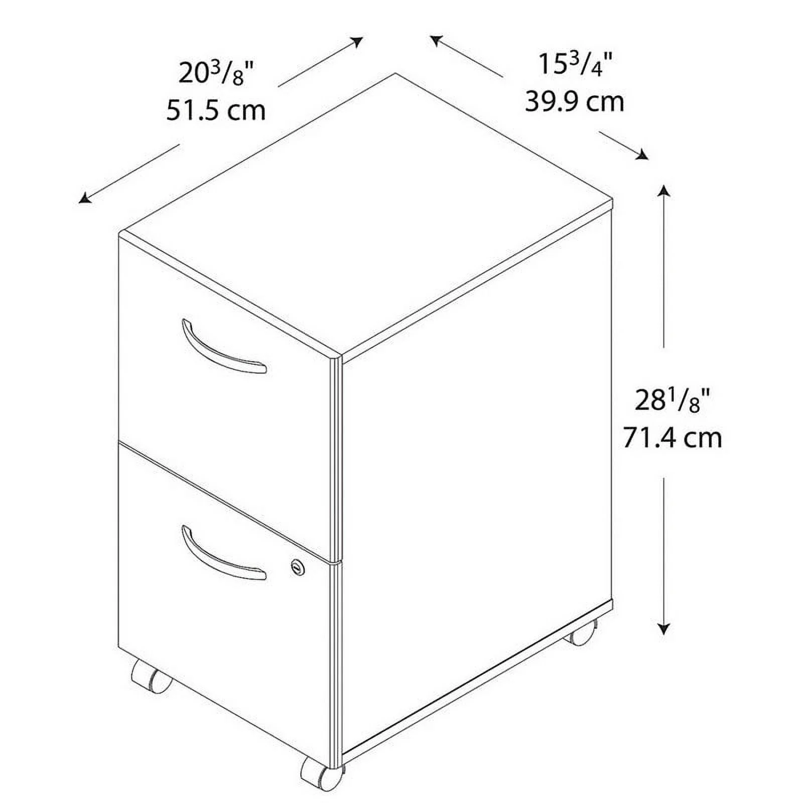 Home Square 2 Piece Engineered Wood Mobile Filing Cabinet Set in Mahogany