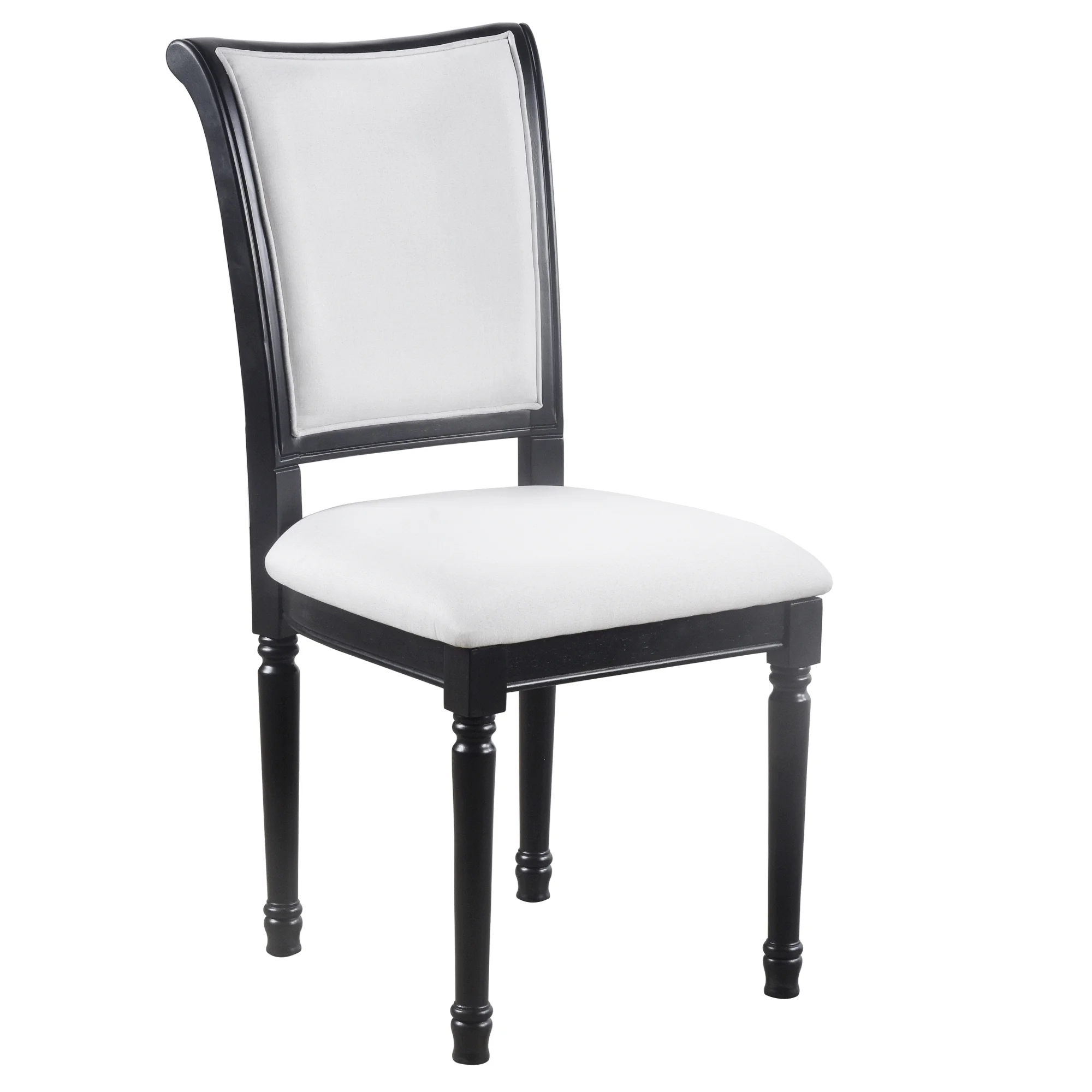 -Piece Dining Table Set with 4 Trestle Base and 6 Upholstered Chairs, Black