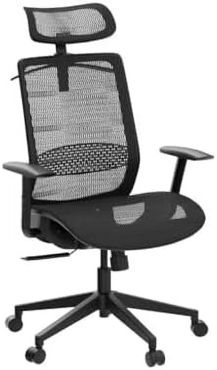 TQJKLFDY Ergonomic Office Chair - High-Back Computer Desk Mesh Chair with Clothing Hanger - Executive Swivel Task Chair with Adjustable Arms and Head  (Gray)