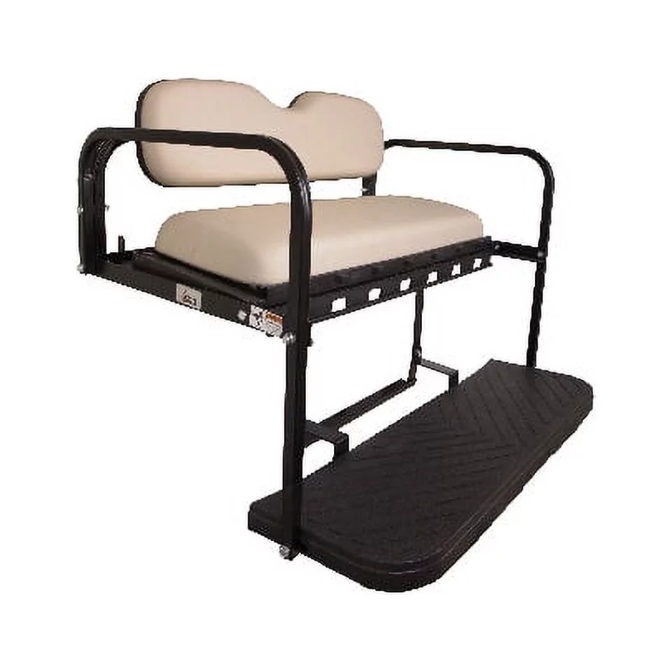 GTW MACH3 Rear Flip Seat for E-Z-GO TXT Golf Cart |Oyster White Cushions |1994.5 - up