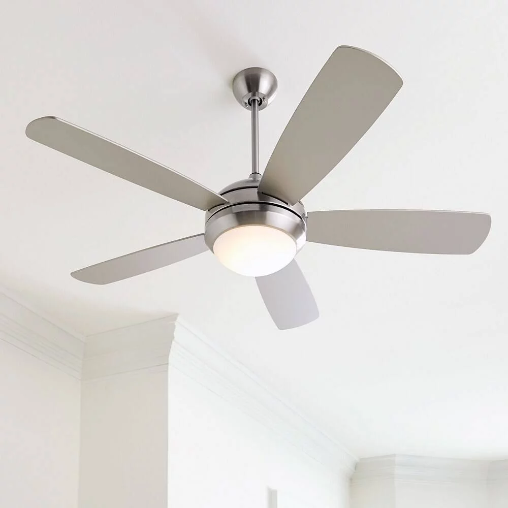 Discus Classic Smart 52 inch 5 Blade Ceiling Fan with Light Kit-Matte White Finish Bailey Street Home 96-Bel-4549446