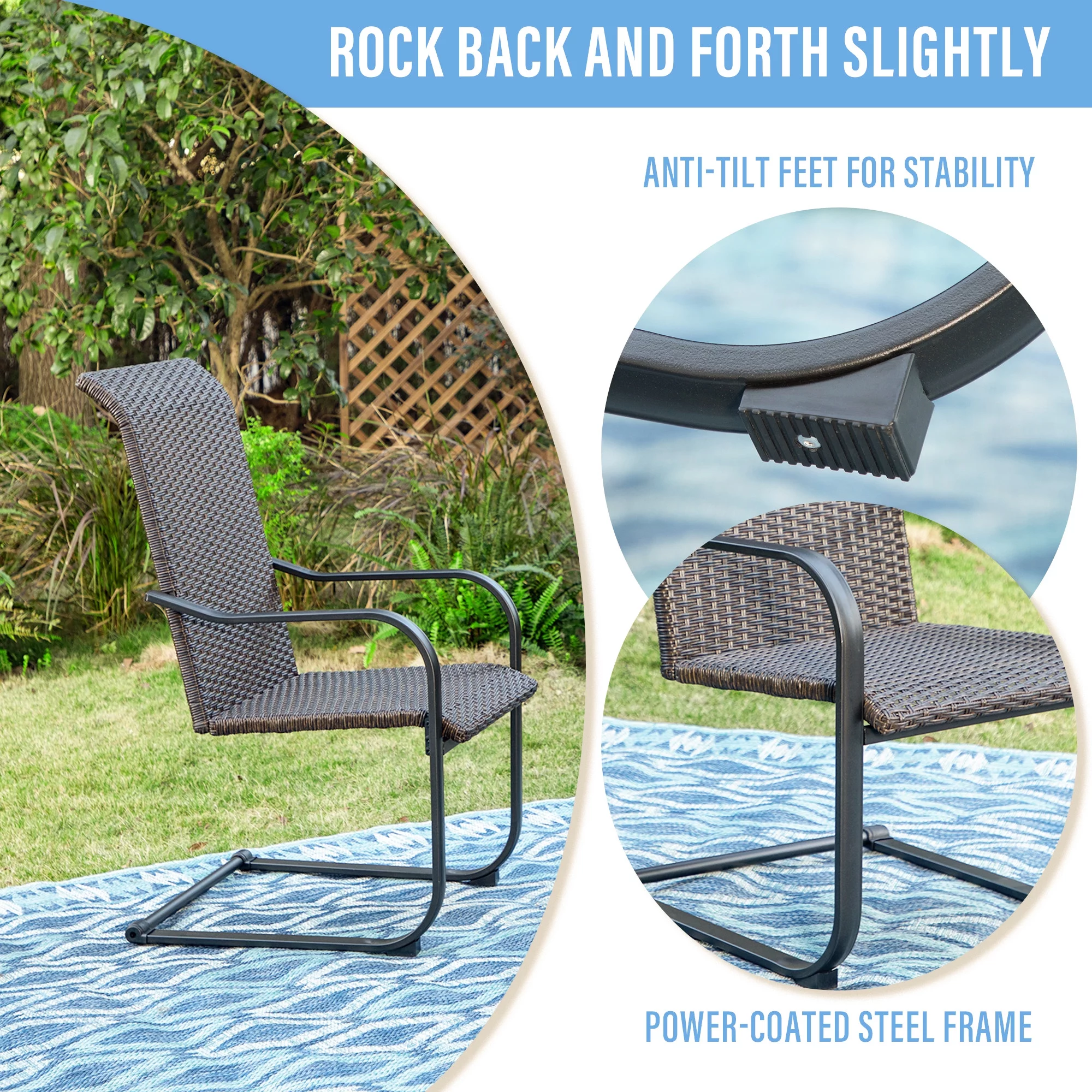 MF Studio 5 PCS Patio Dinning Set with Gas Fire Pit Table